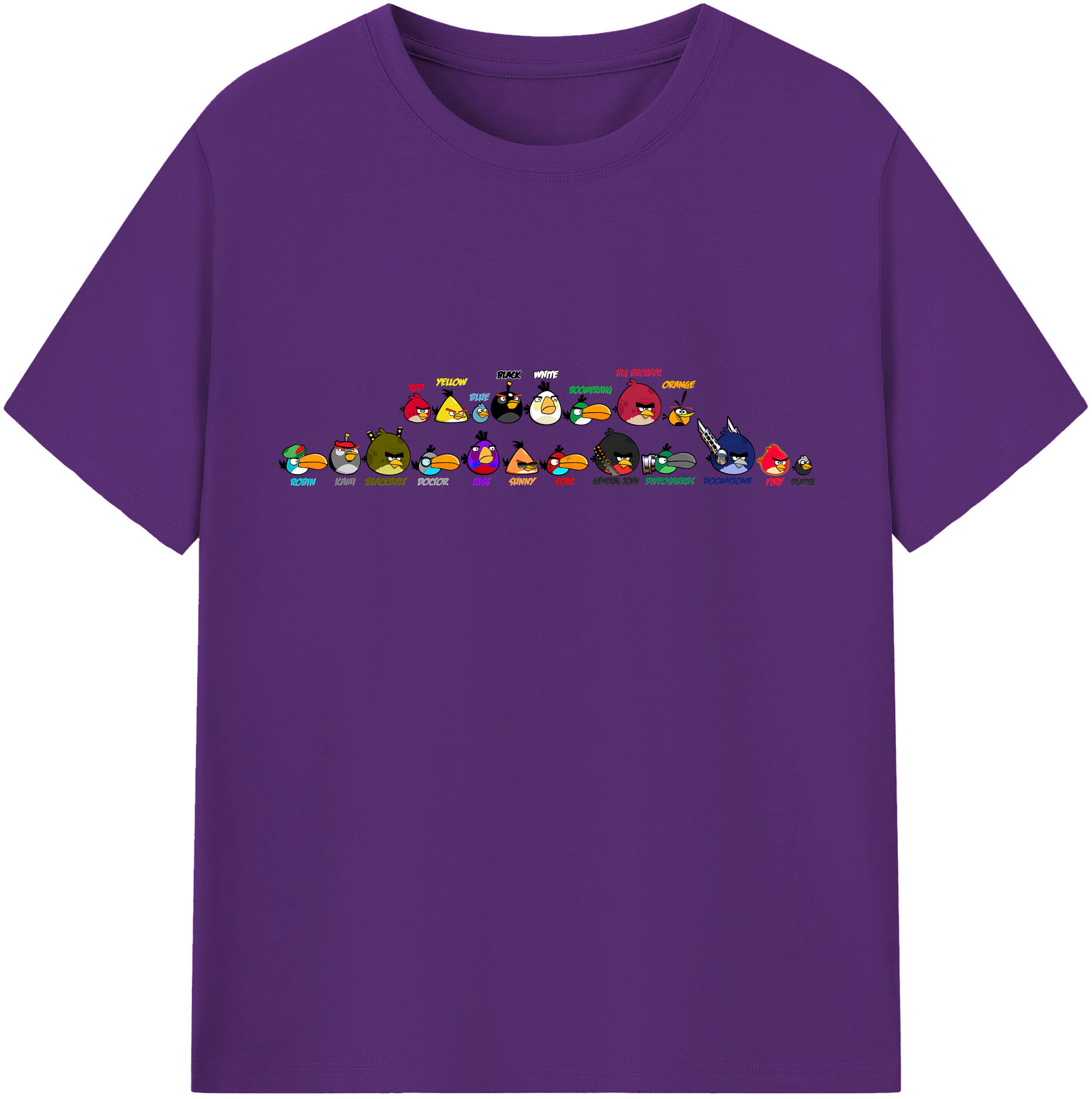 （画像用） Angry Birds アングリーバード 綿100％半袖Tシャツ（フロントプリント）