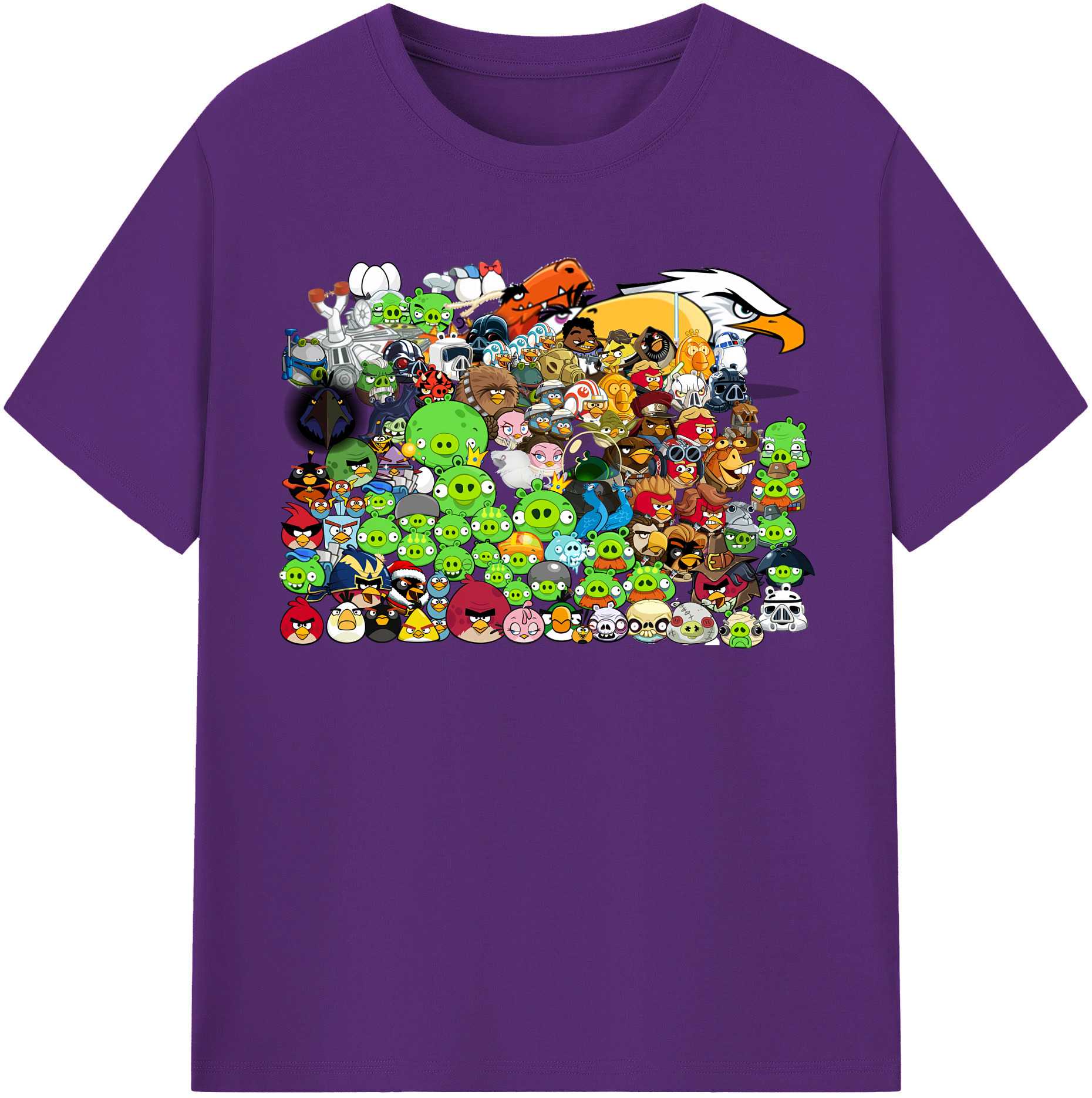 （画像用） Angry Birds アングリーバード 綿100％半袖Tシャツ（フロントプリント）