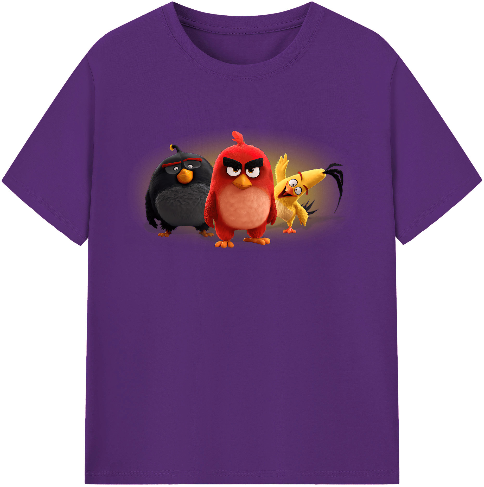 （画像用） Angry Birds アングリーバード 綿100％半袖Tシャツ（フロントプリント）