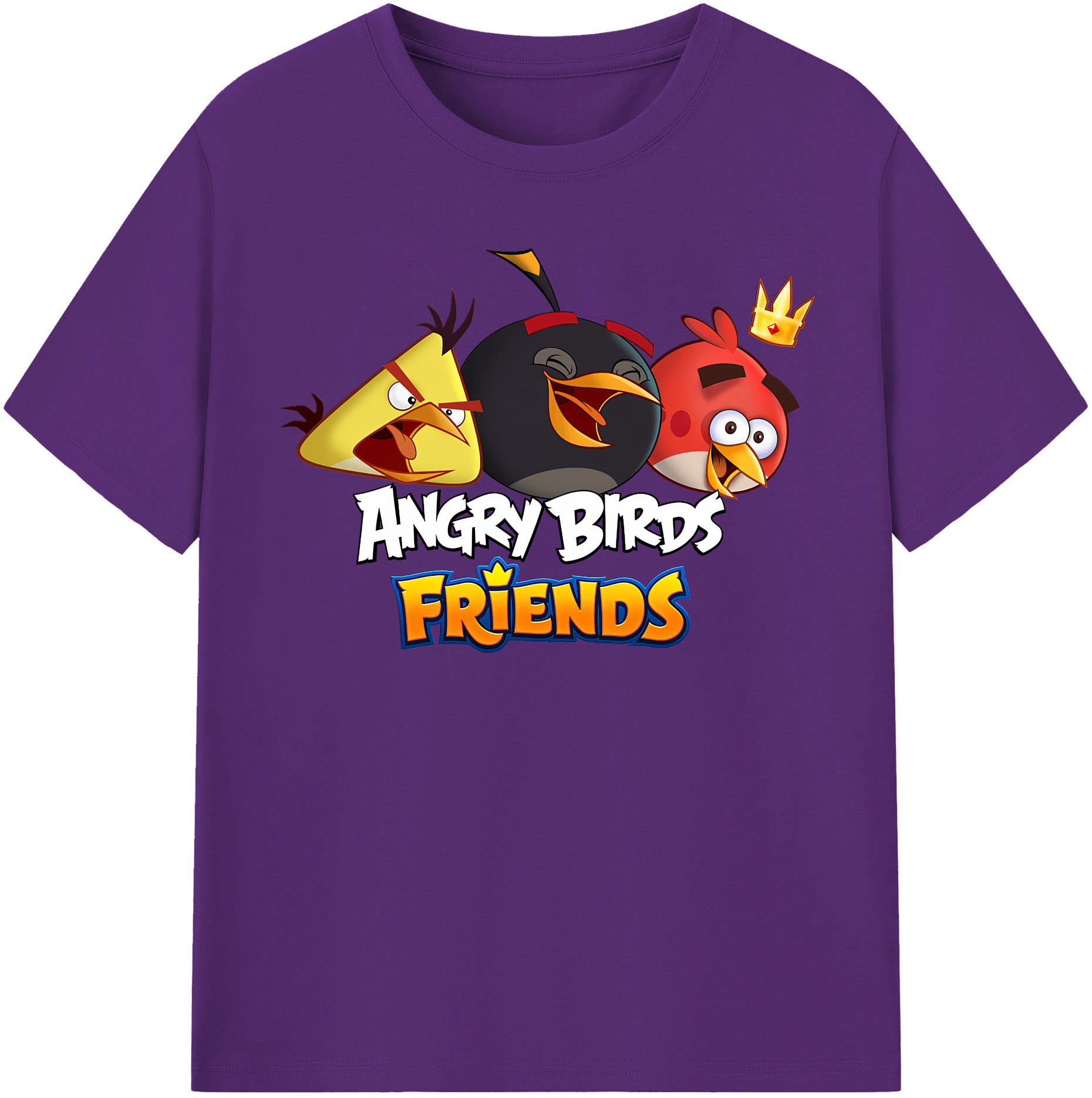 （画像用） Angry Birds アングリーバード 綿100％半袖Tシャツ（フロントプリント）