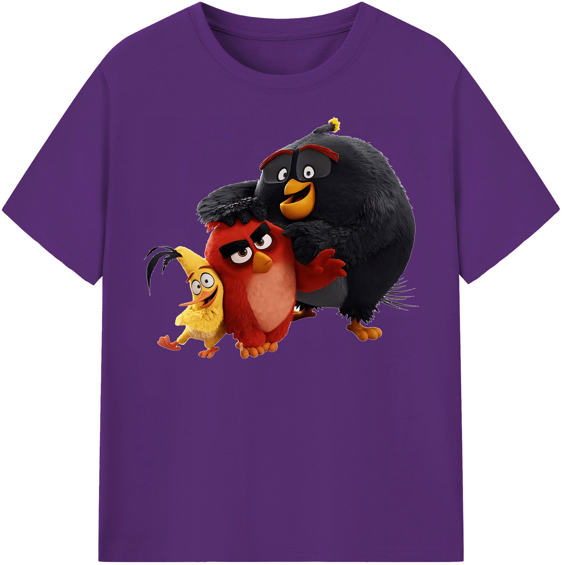 （画像用） Angry Birds アングリーバード 綿100％半袖Tシャツ（フロントプリント）
