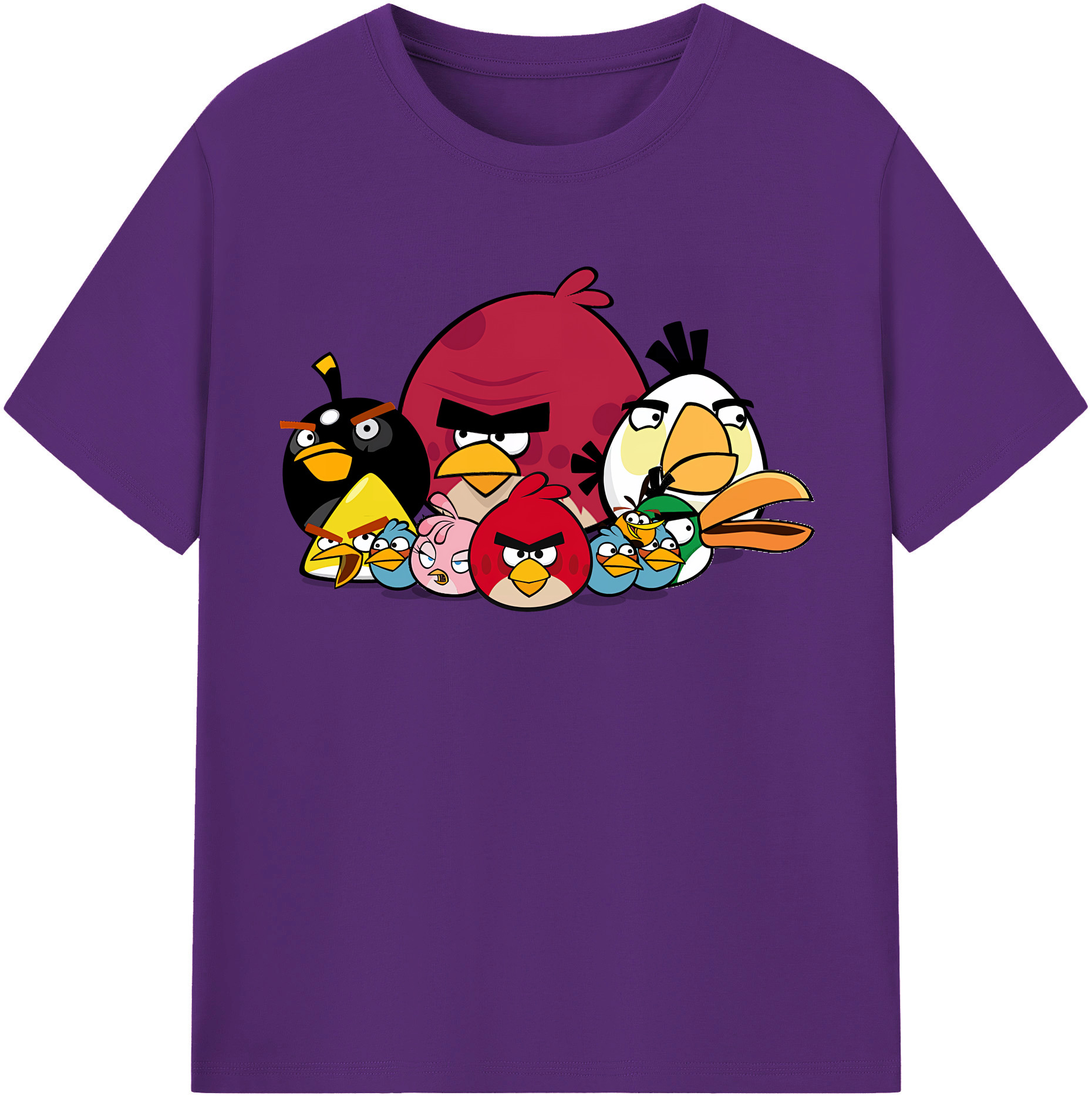 （画像用） Angry Birds アングリーバード 綿100％半袖Tシャツ（フロントプリント）