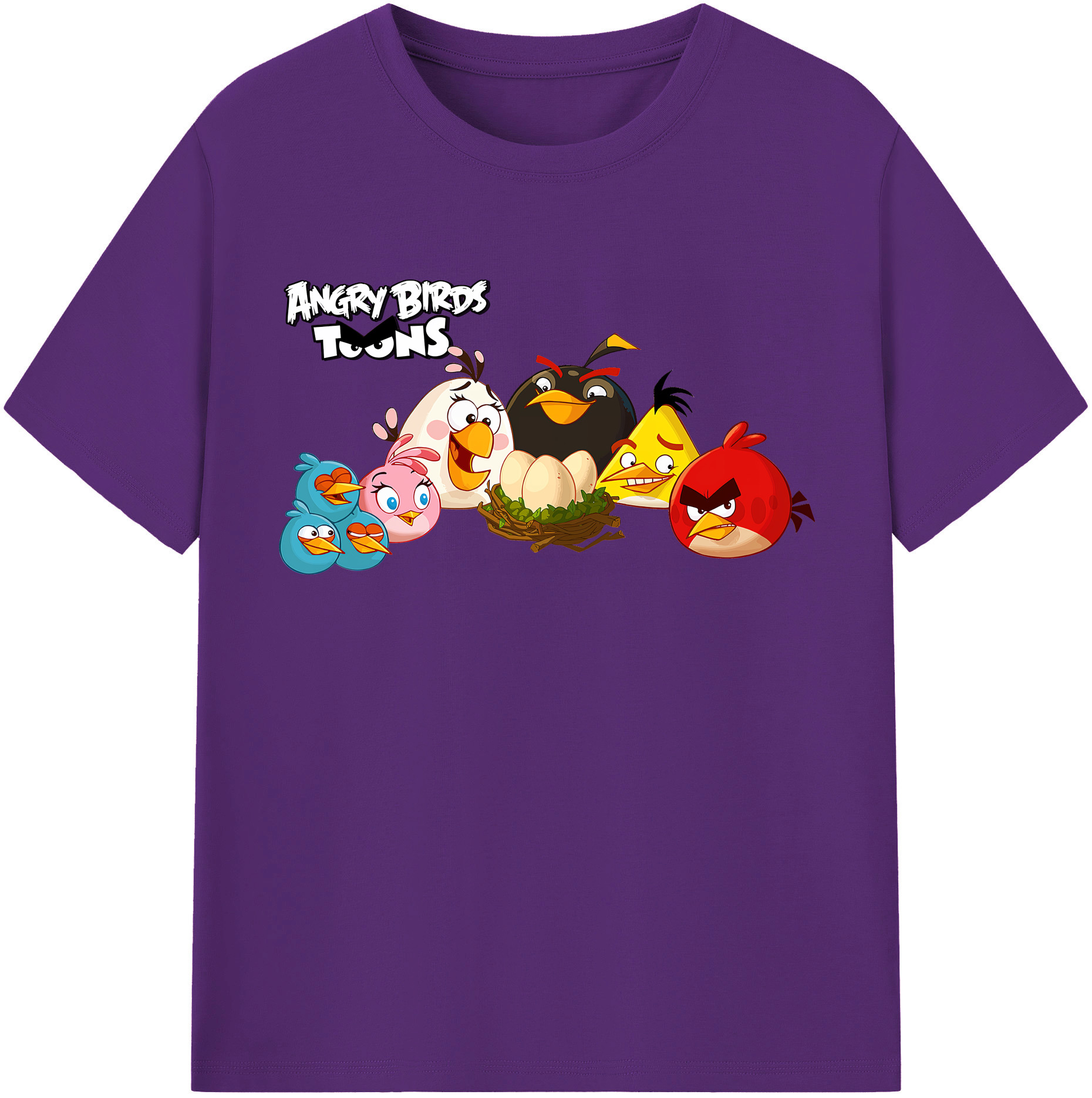 （画像用） Angry Birds アングリーバード 綿100％半袖Tシャツ（フロントプリント）