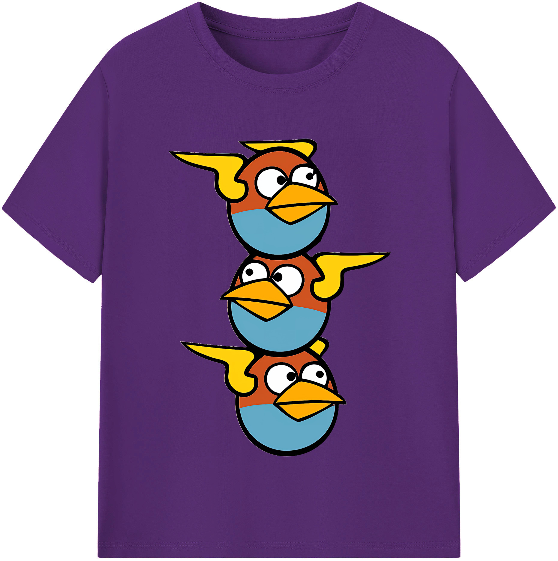 （画像用） Angry Birds アングリーバード 綿100％半袖Tシャツ（フロントプリント）
