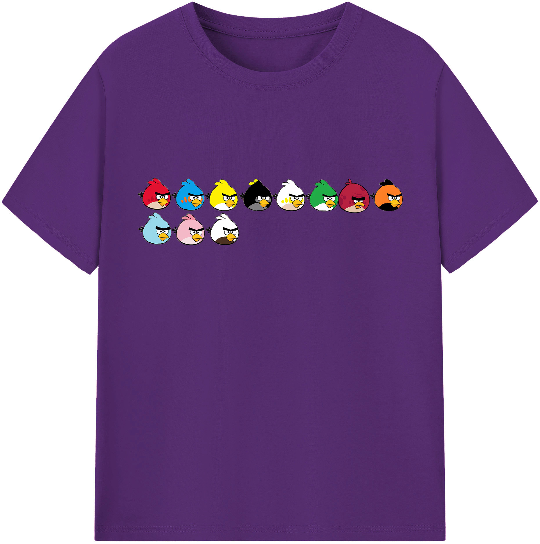 （画像用） Angry Birds アングリーバード 綿100％半袖Tシャツ（フロントプリント）