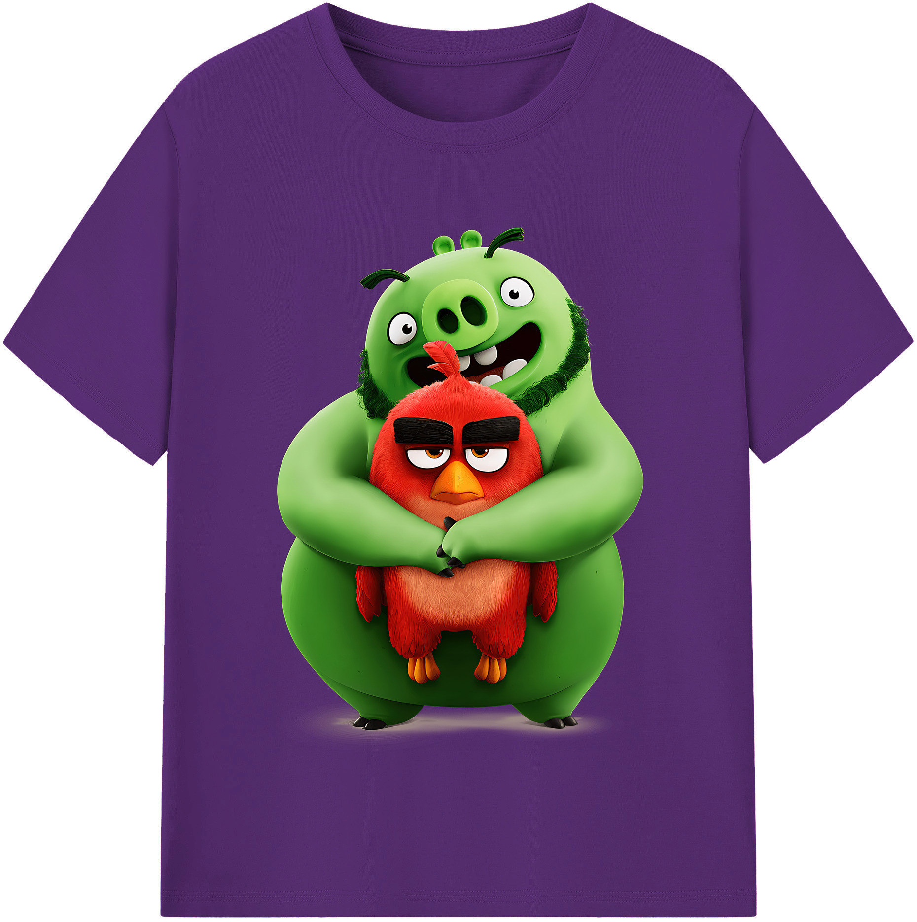 （画像用） Angry Birds アングリーバード 綿100％半袖Tシャツ（フロントプリント）