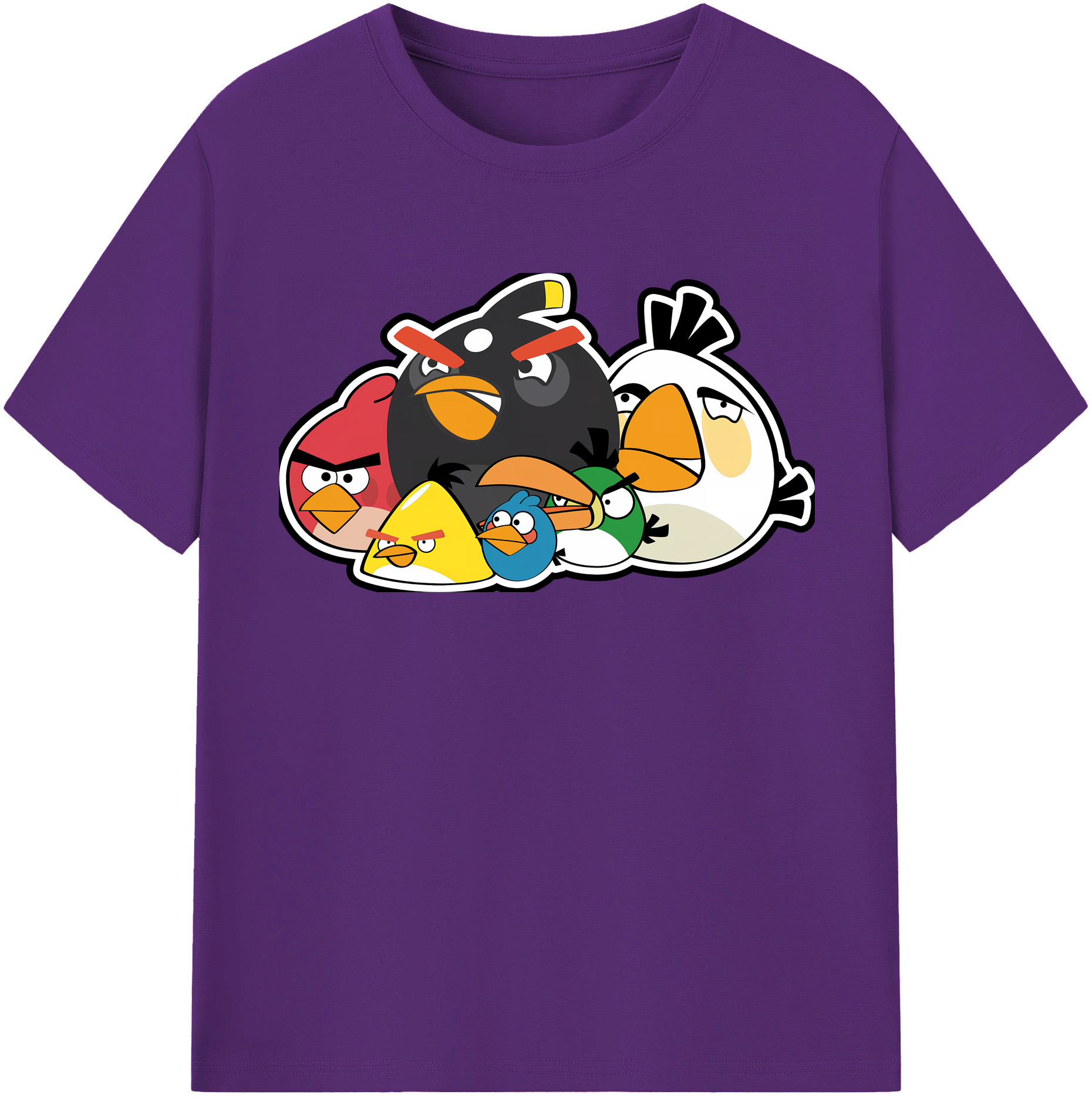 （画像用） Angry Birds アングリーバード 綿100％半袖Tシャツ（フロントプリント）