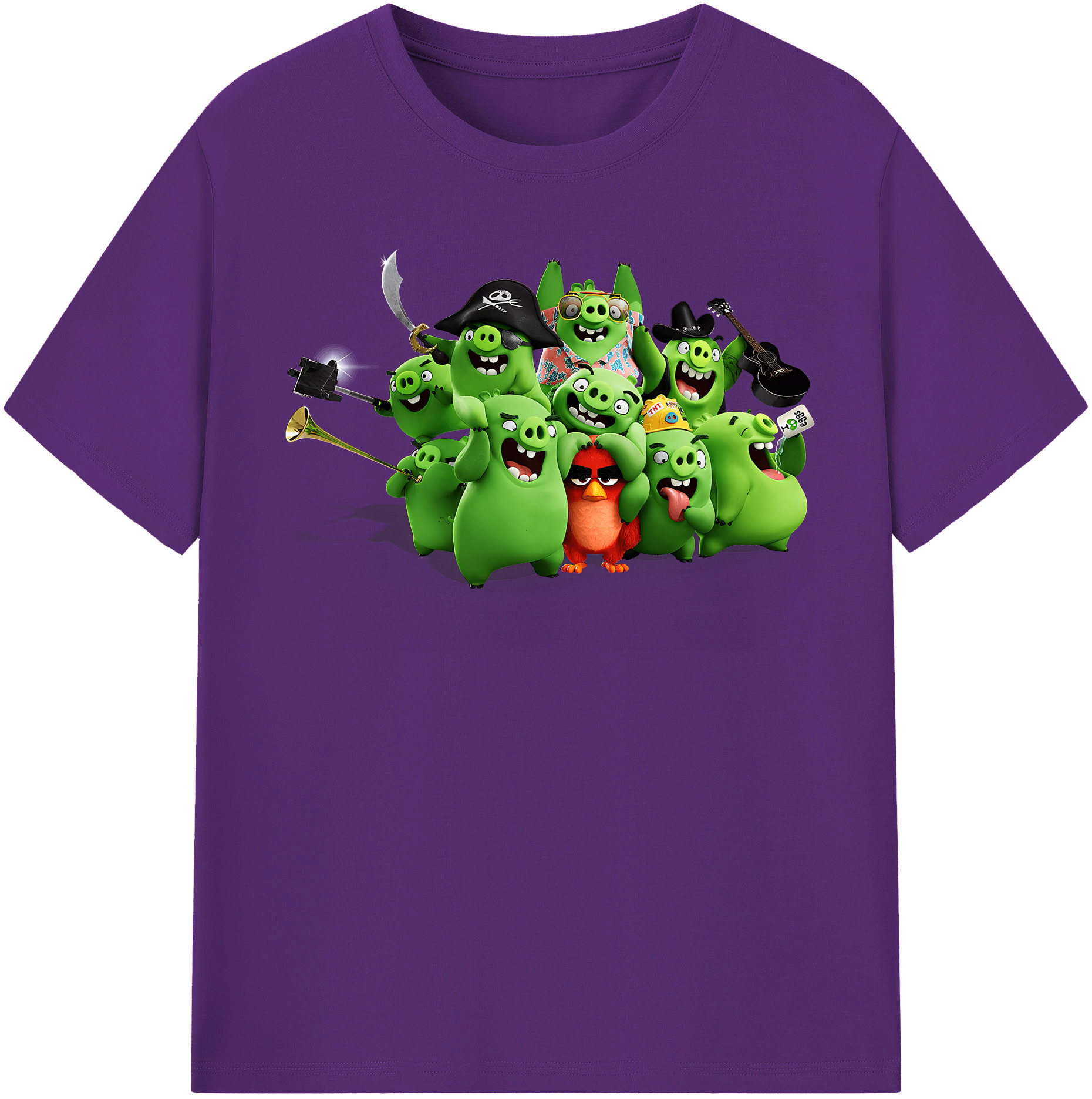 （画像用） Angry Birds アングリーバード 綿100％半袖Tシャツ（フロントプリント）