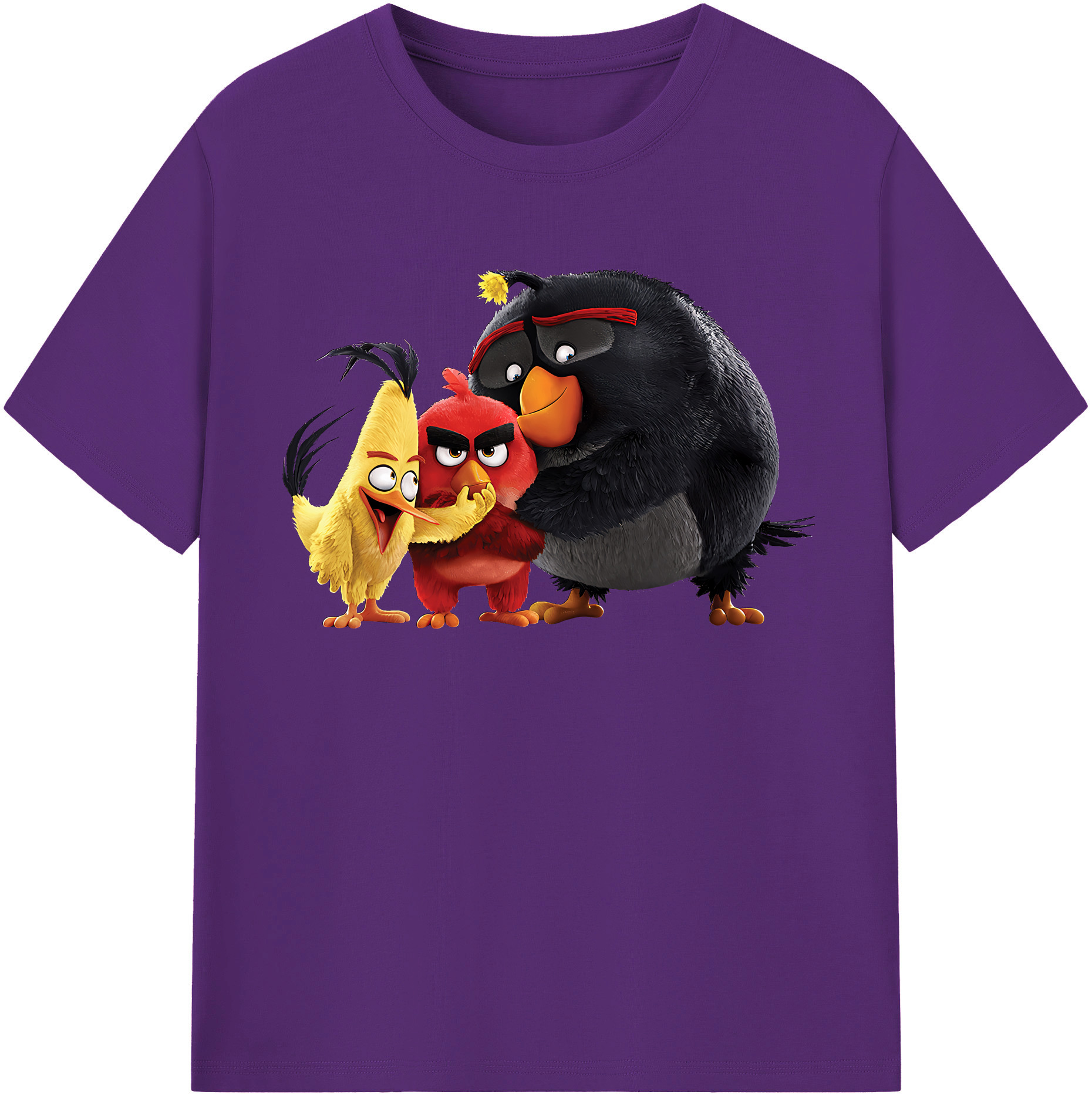 （画像用） Angry Birds アングリーバード 綿100％半袖Tシャツ（フロントプリント）