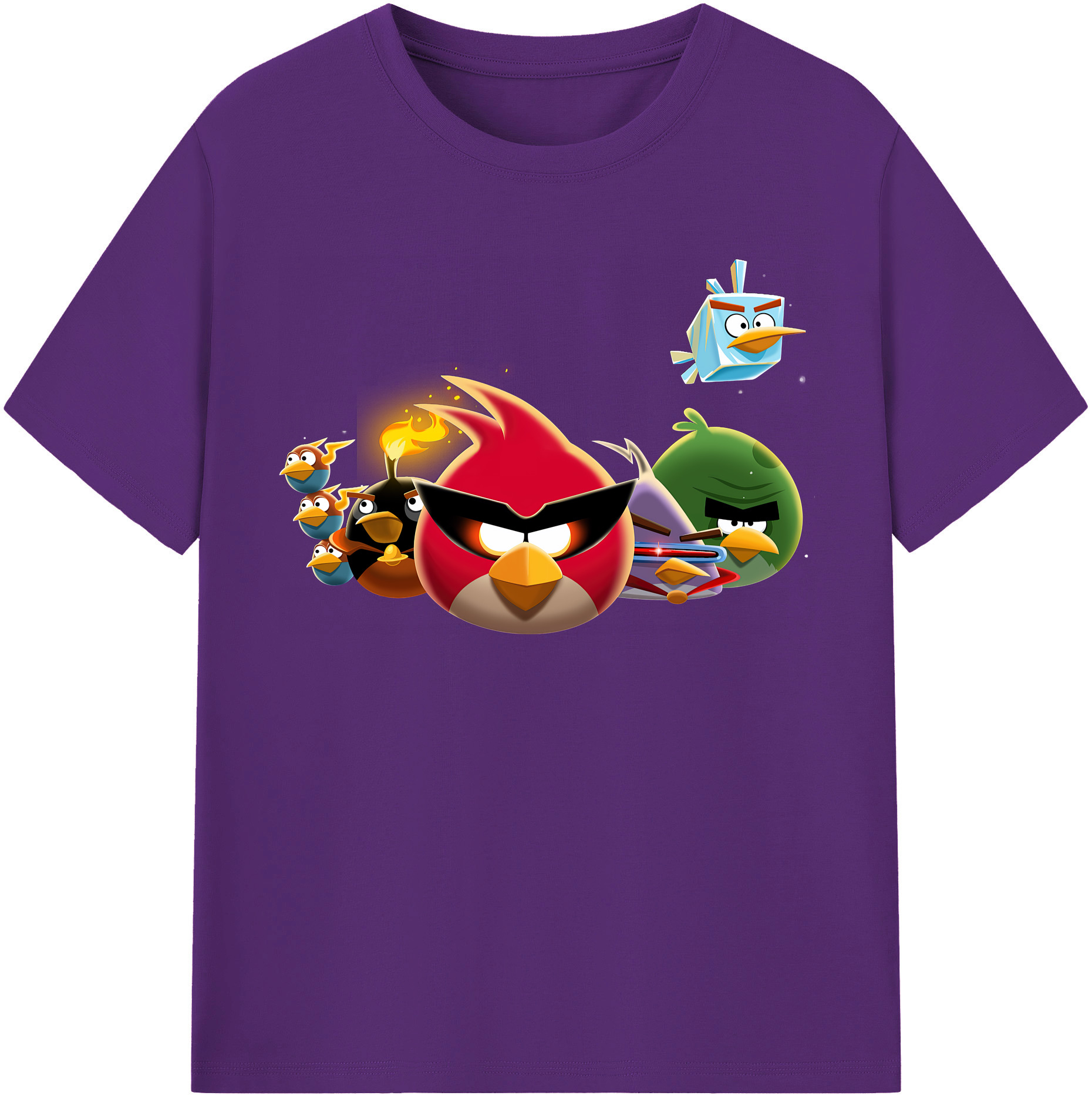 （画像用） Angry Birds アングリーバード 綿100％半袖Tシャツ（フロントプリント）