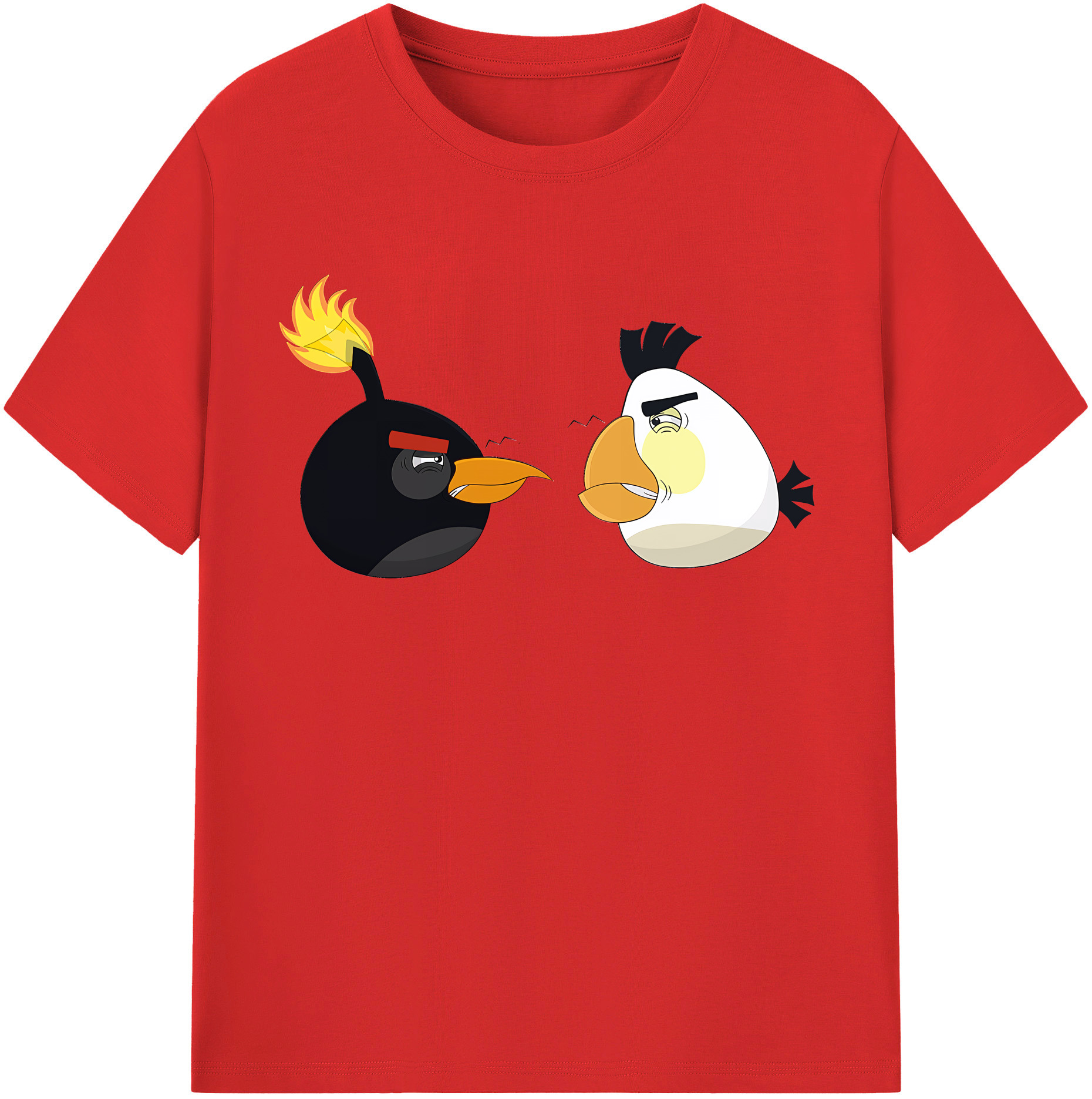 （画像用） Angry Birds アングリーバード 綿100％半袖Tシャツ（フロントプリント）