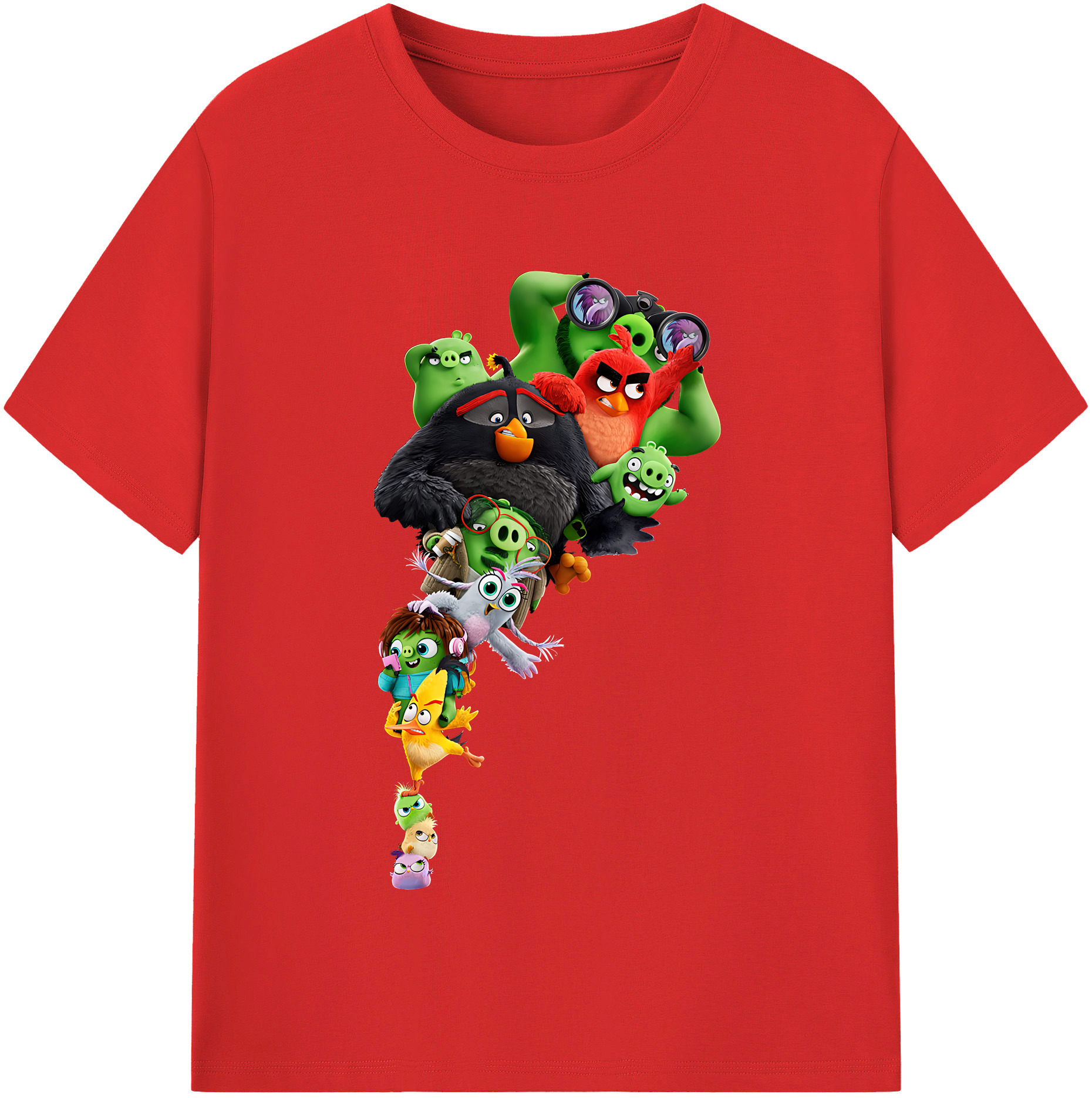（画像用） Angry Birds アングリーバード 綿100％半袖Tシャツ（フロントプリント）