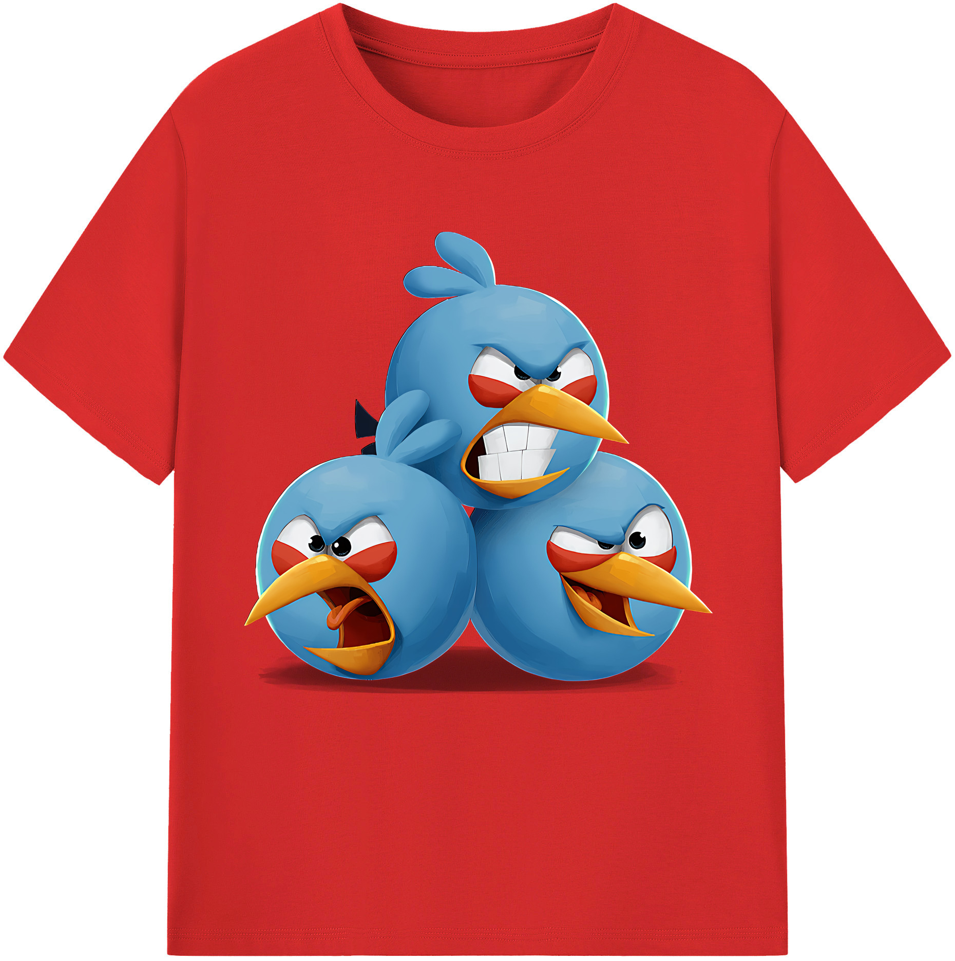 （画像用） Angry Birds アングリーバード 綿100％半袖Tシャツ（フロントプリント）