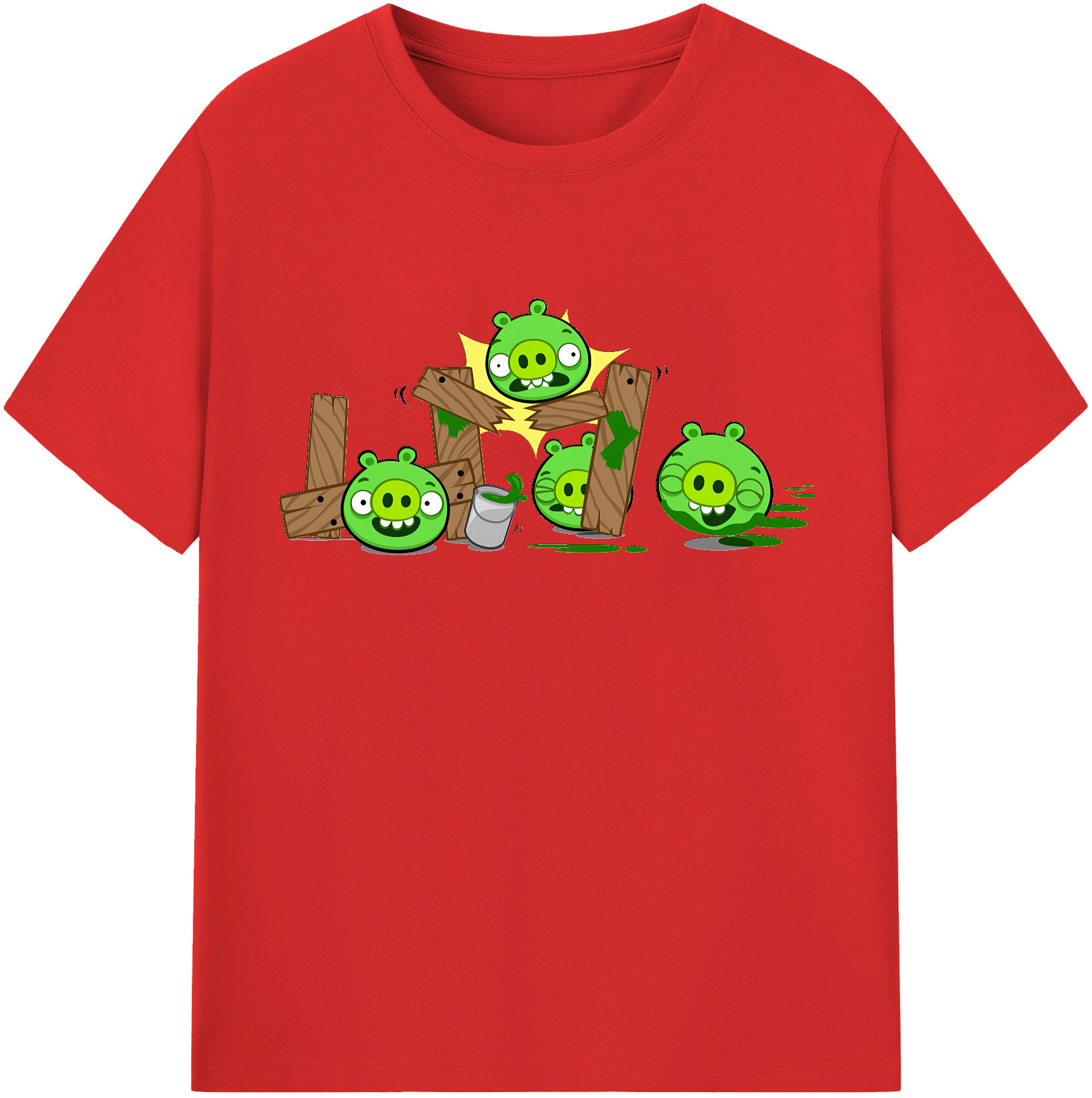 （画像用） Angry Birds アングリーバード 綿100％半袖Tシャツ（フロントプリント）