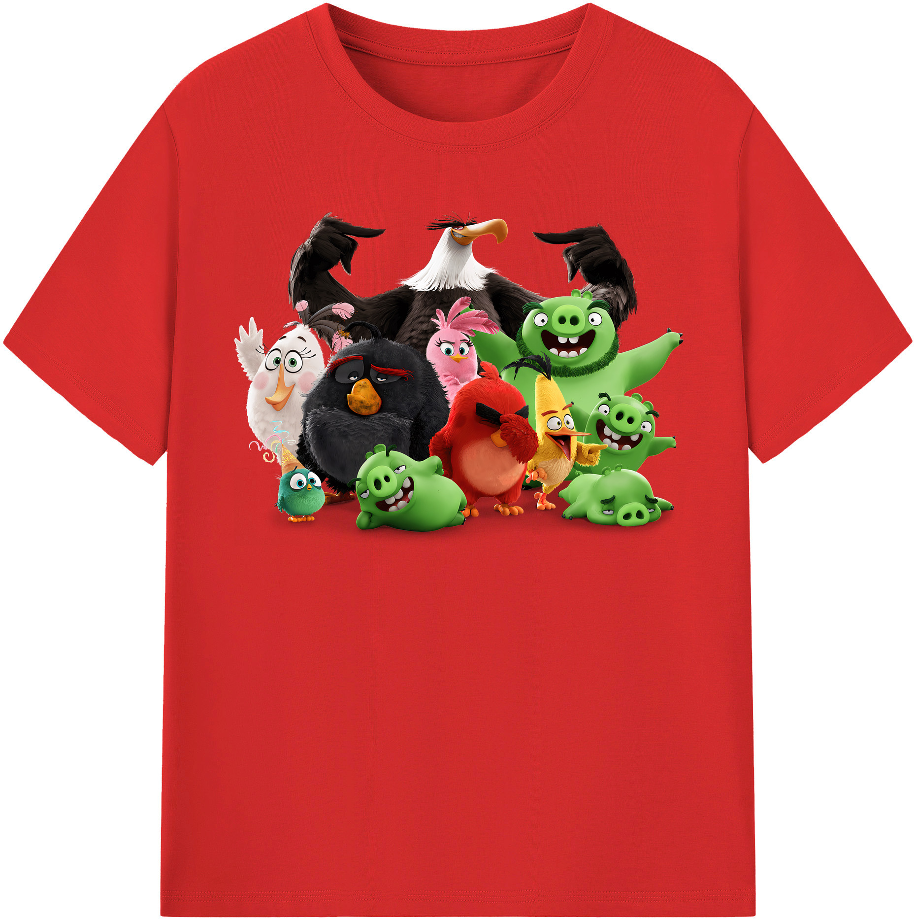 （画像用） Angry Birds アングリーバード 綿100％半袖Tシャツ（フロントプリント）