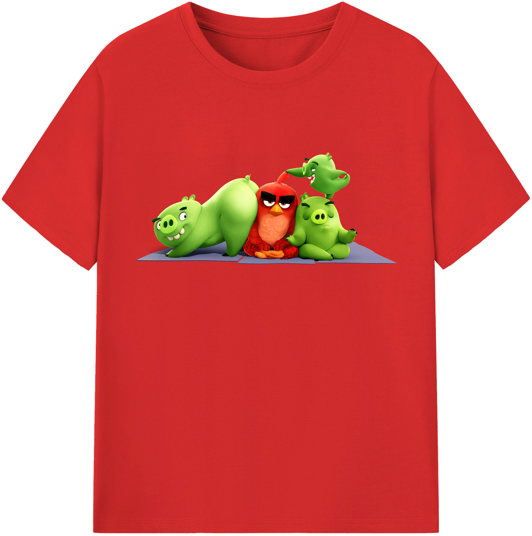 （画像用） Angry Birds アングリーバード 綿100％半袖Tシャツ（フロントプリント）