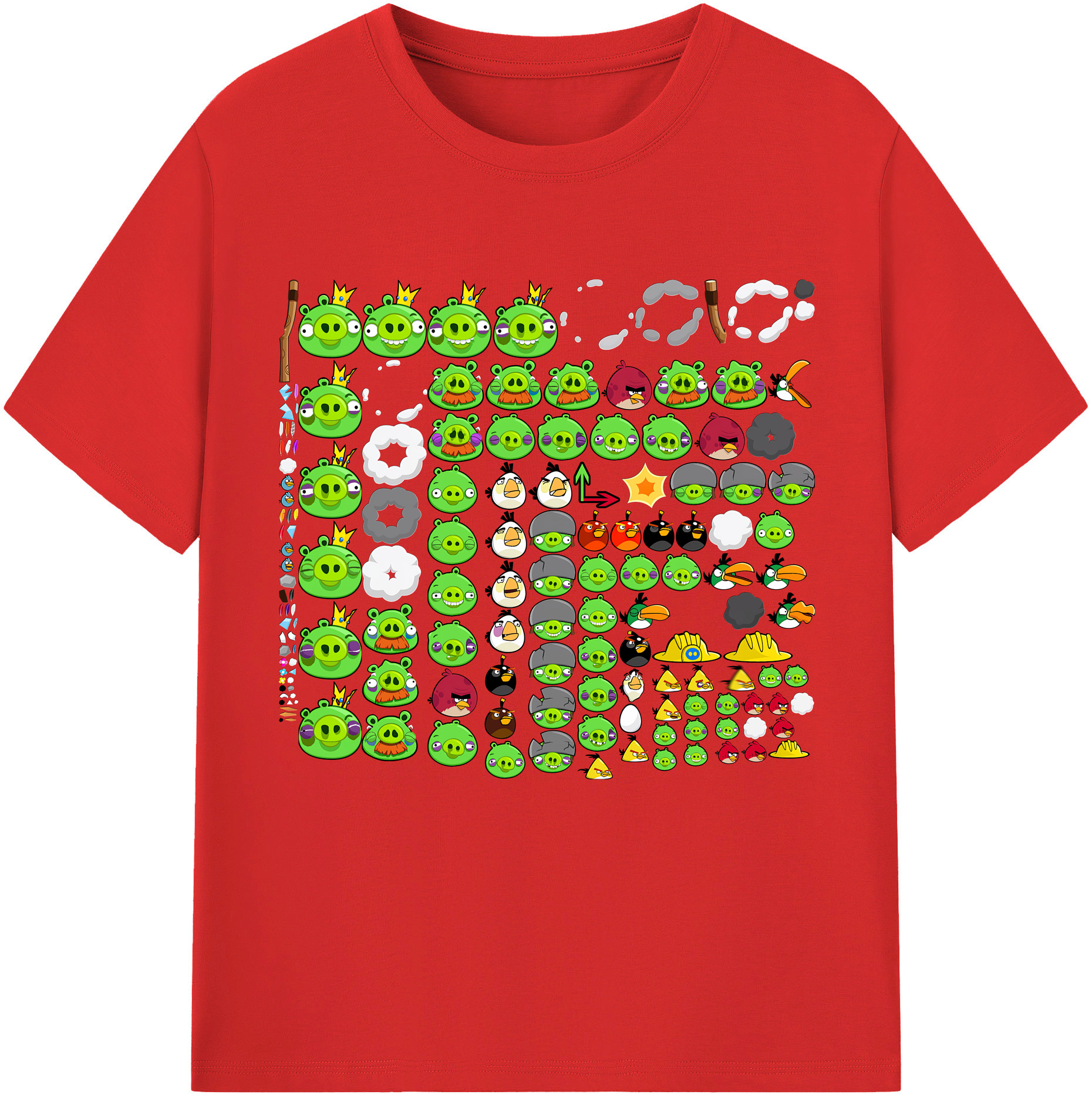 （画像用） Angry Birds アングリーバード 綿100％半袖Tシャツ（フロントプリント）