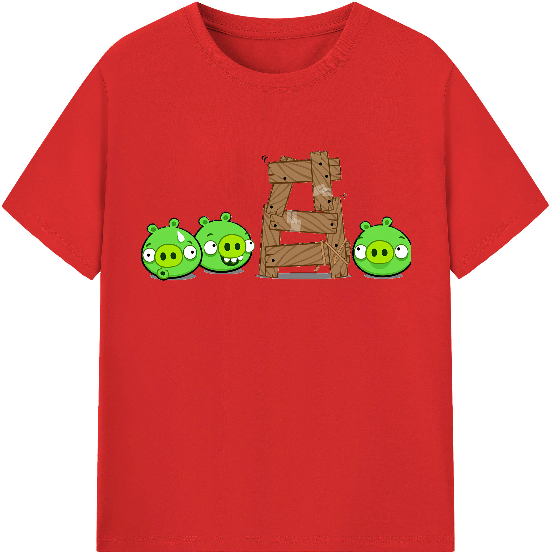 （画像用） Angry Birds アングリーバード 綿100％半袖Tシャツ（フロントプリント）