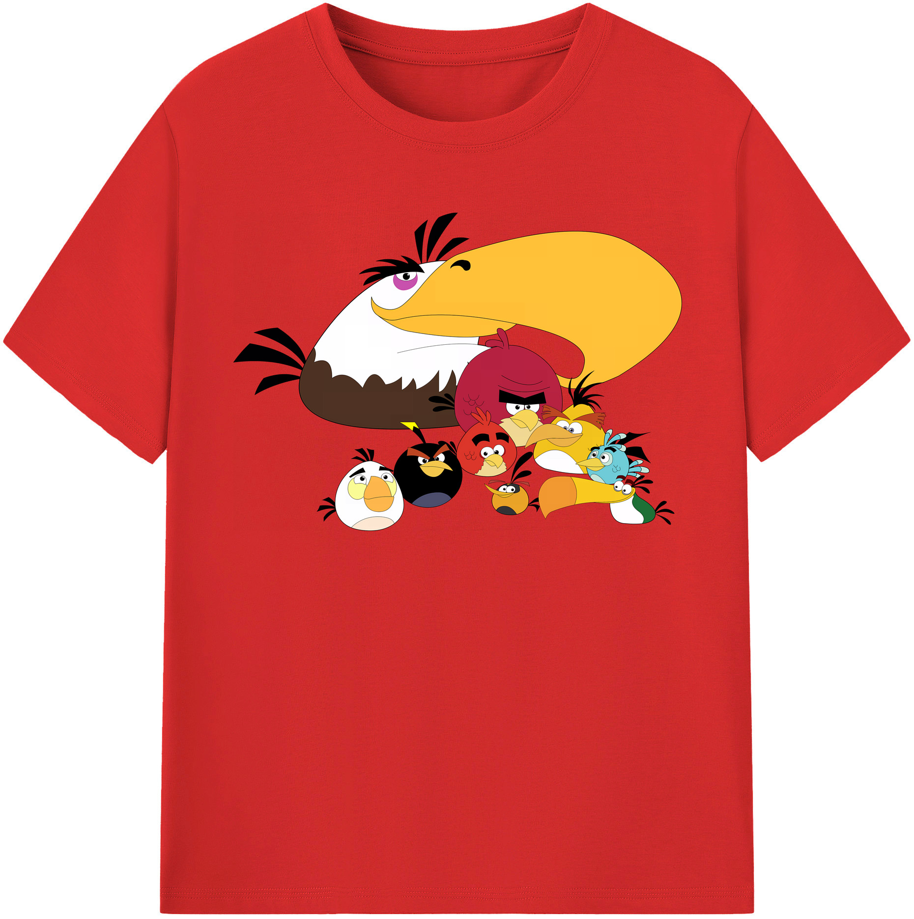 （画像用） Angry Birds アングリーバード 綿100％半袖Tシャツ（フロントプリント）