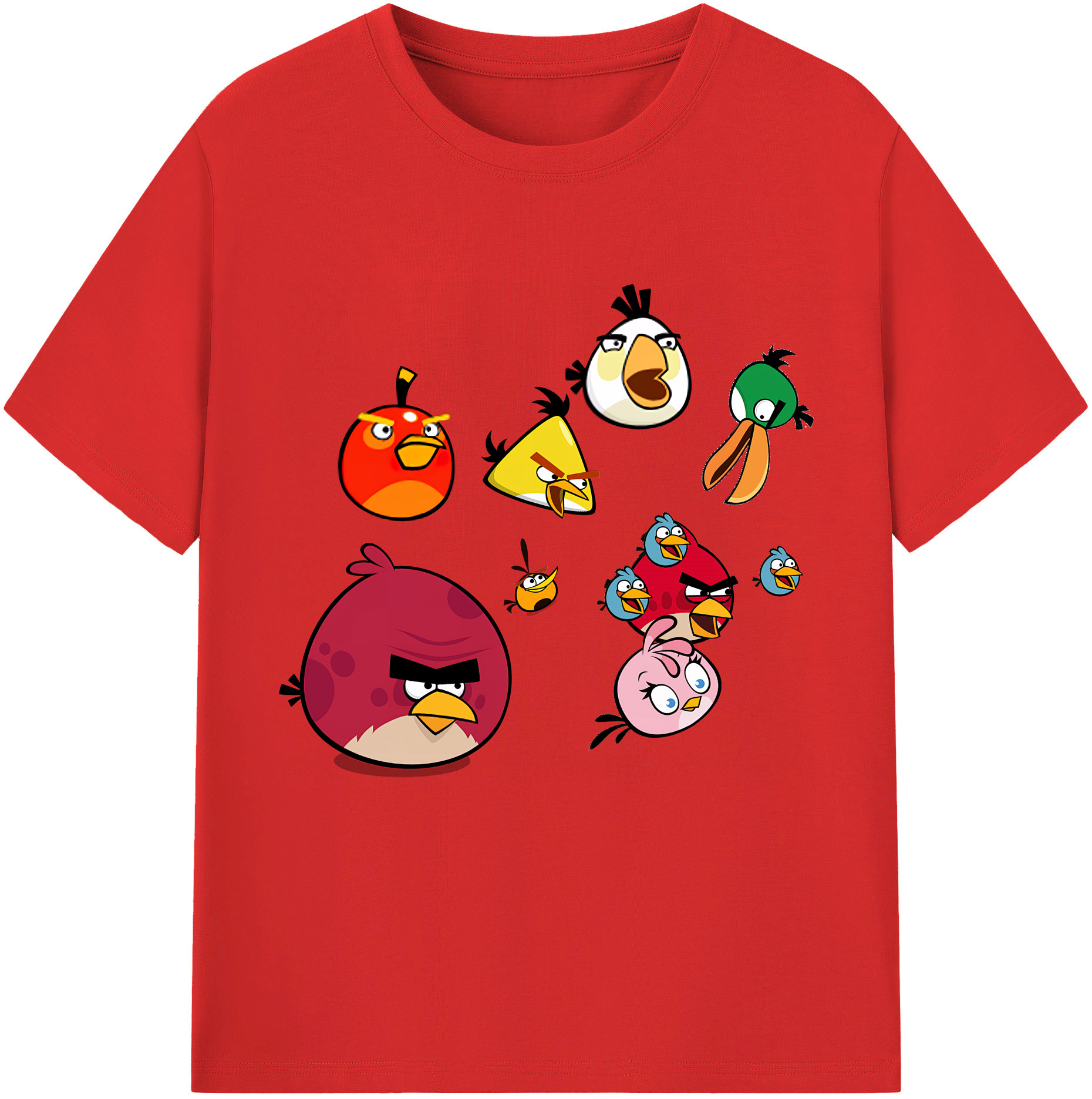 （画像用） Angry Birds アングリーバード 綿100％半袖Tシャツ（フロントプリント）