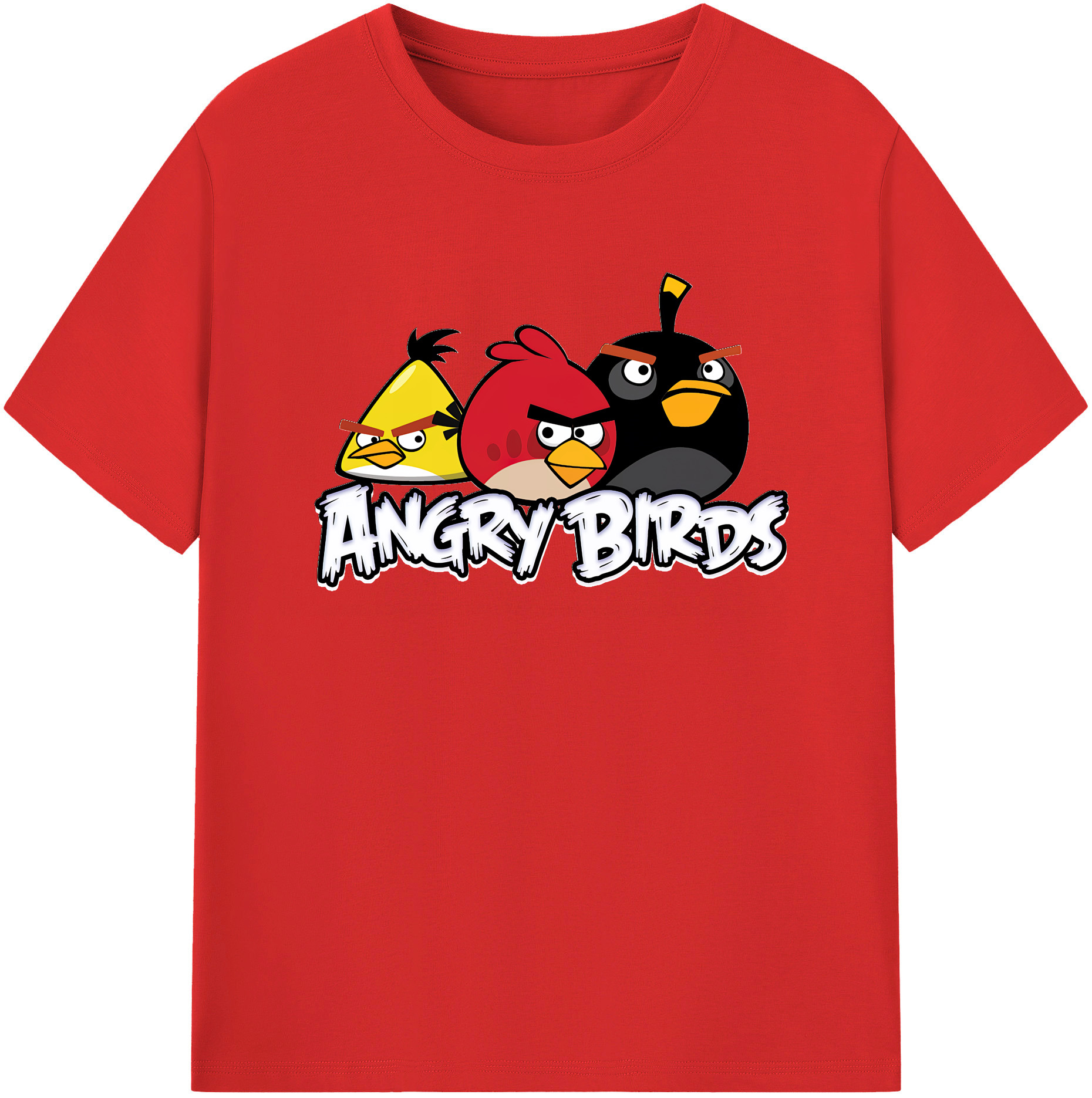 （画像用） Angry Birds アングリーバード 綿100％半袖Tシャツ（フロントプリント）