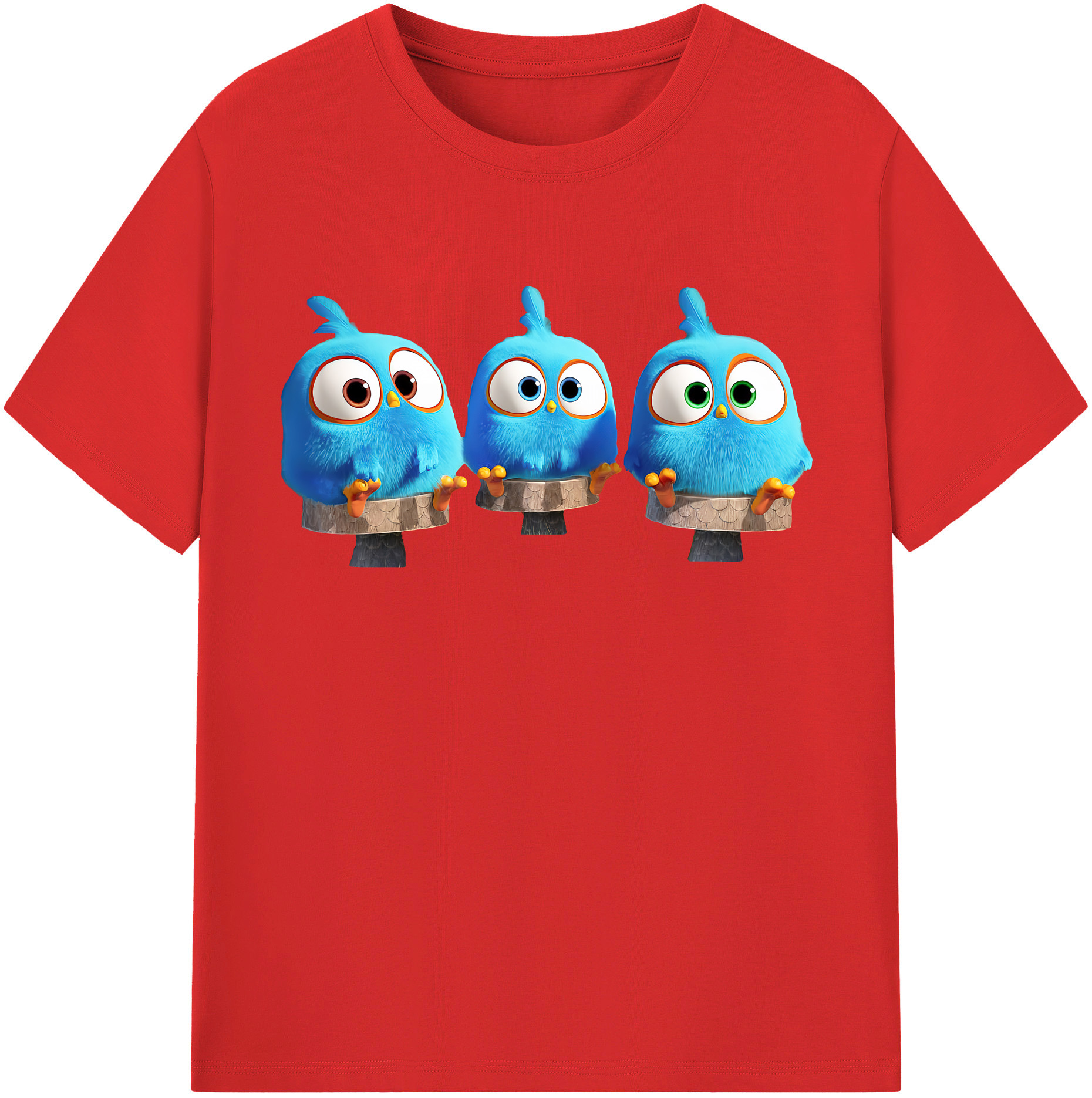（画像用） Angry Birds アングリーバード 綿100％半袖Tシャツ（フロントプリント）