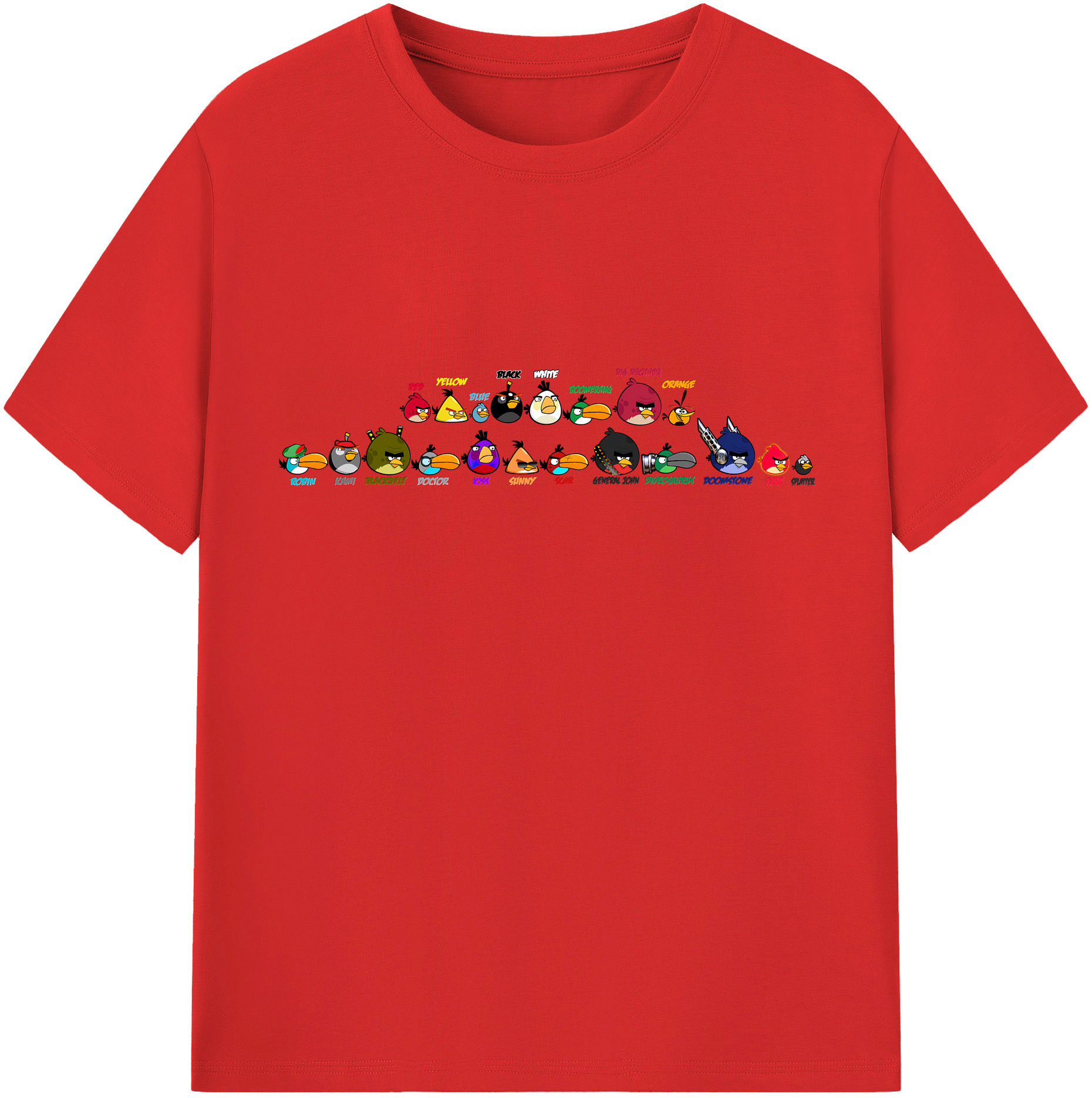 （画像用） Angry Birds アングリーバード 綿100％半袖Tシャツ（フロントプリント）