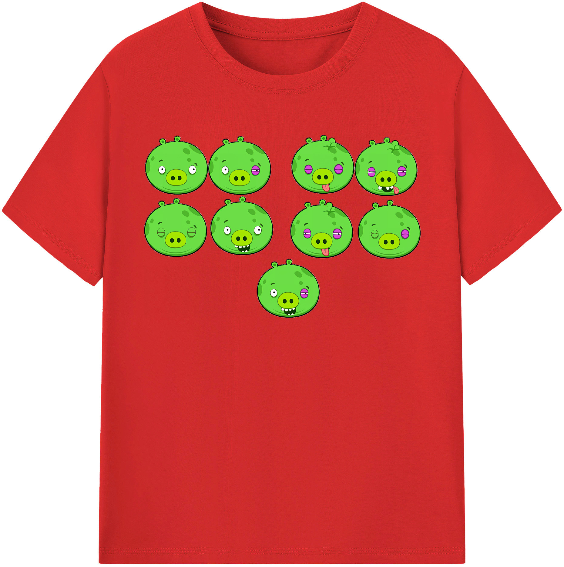 （画像用） Angry Birds アングリーバード 綿100％半袖Tシャツ（フロントプリント）