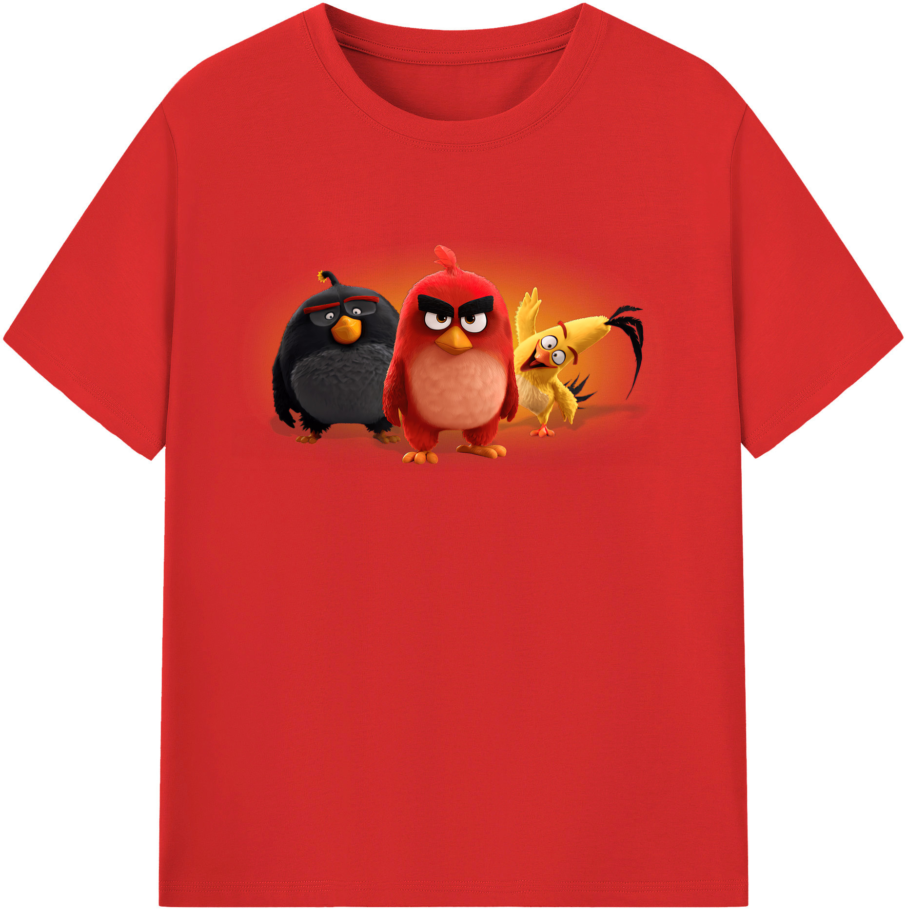 （画像用） Angry Birds アングリーバード 綿100％半袖Tシャツ（フロントプリント）