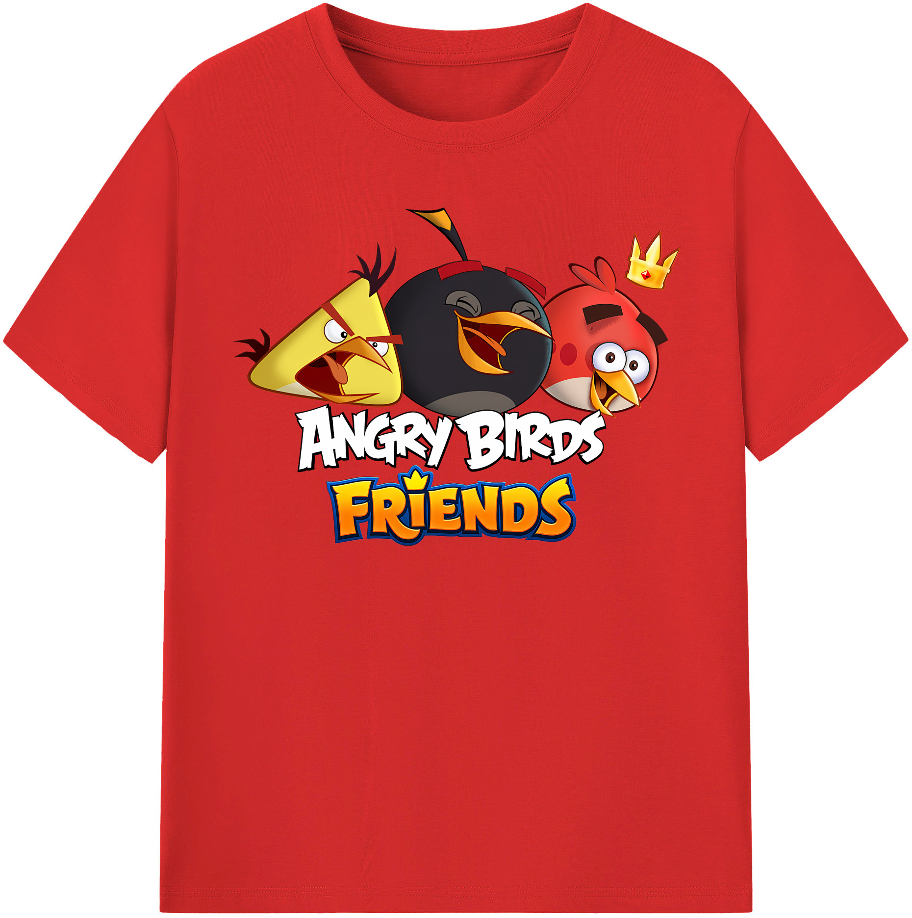 （画像用） Angry Birds アングリーバード 綿100％半袖Tシャツ（フロントプリント）