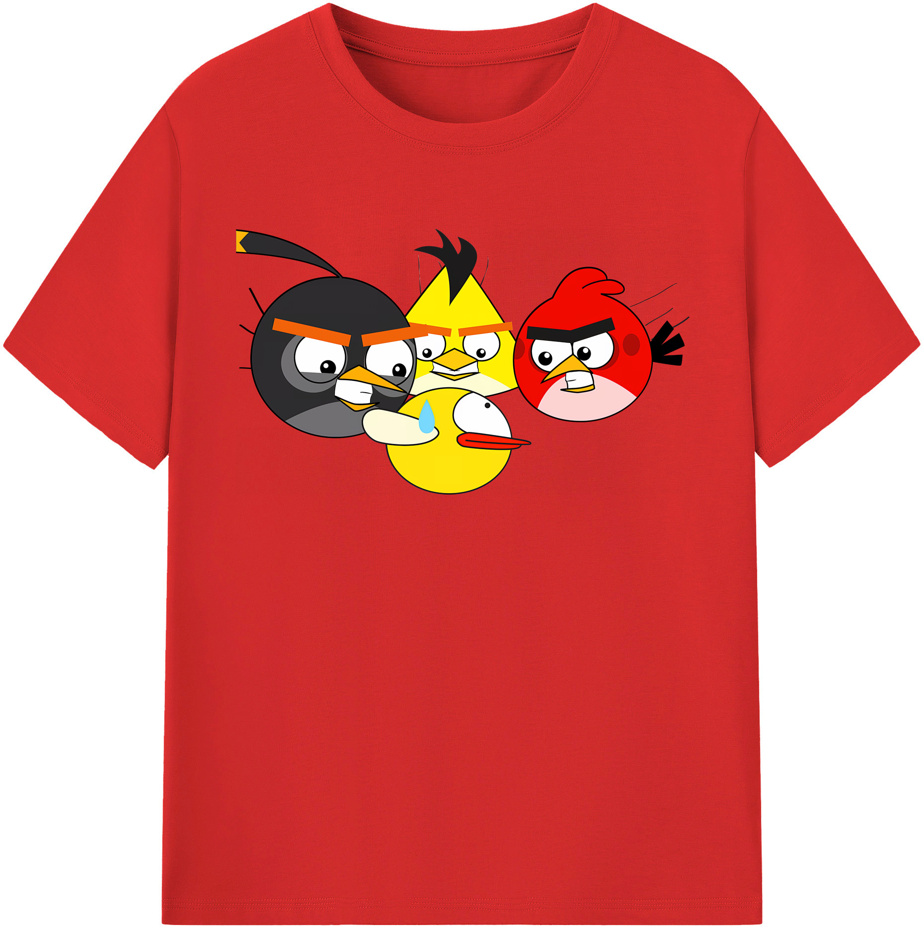 （画像用） Angry Birds アングリーバード 綿100％半袖Tシャツ（フロントプリント）