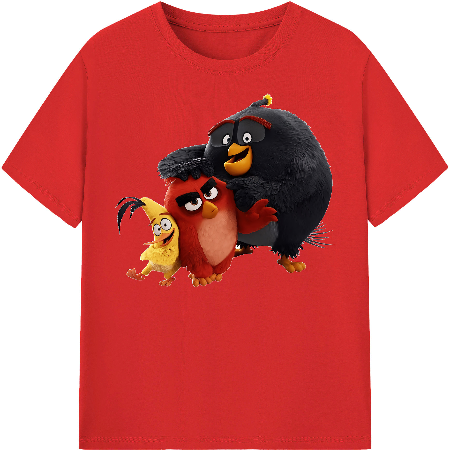（画像用） Angry Birds アングリーバード 綿100％半袖Tシャツ（フロントプリント）