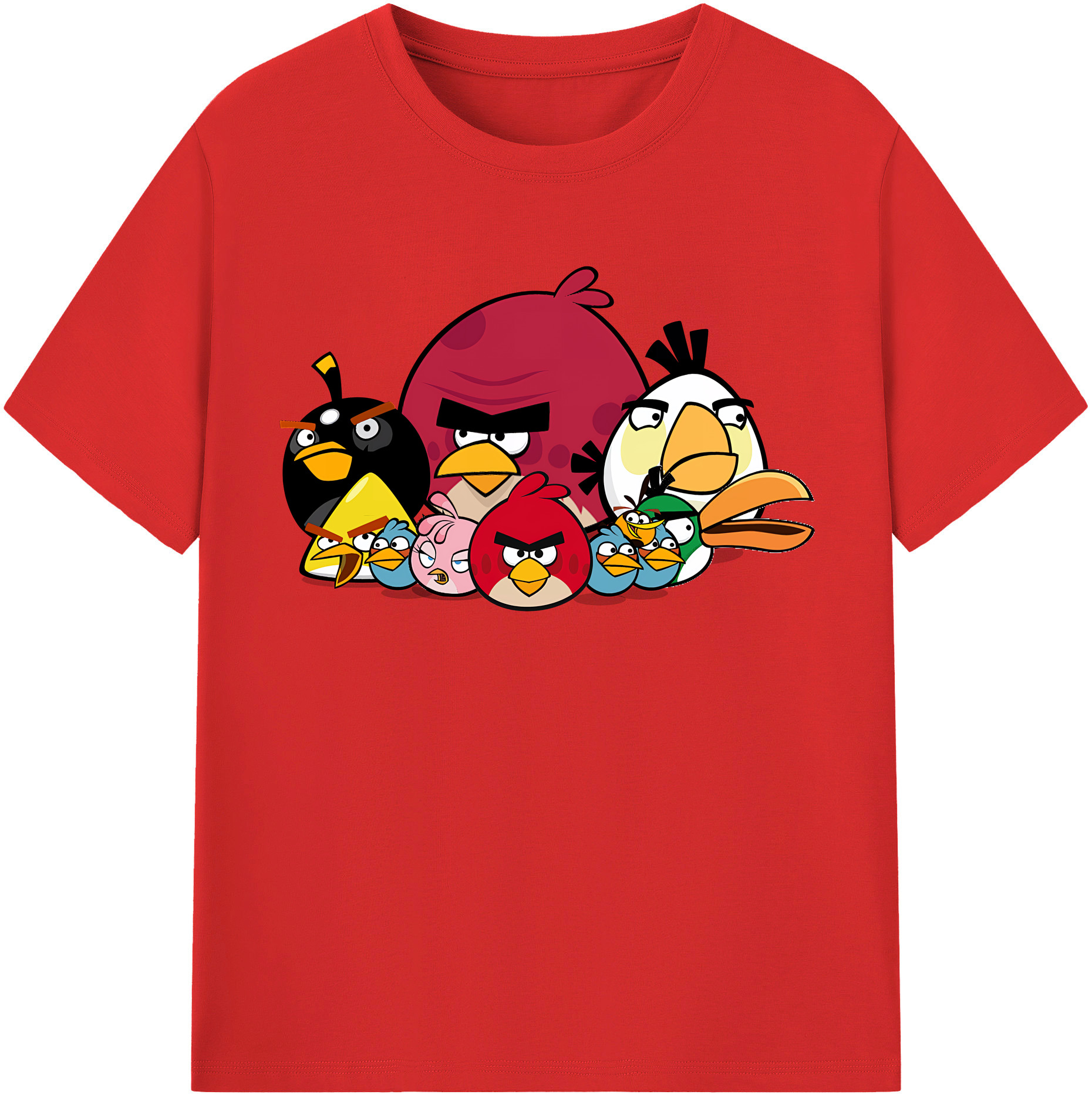 （画像用） Angry Birds アングリーバード 綿100％半袖Tシャツ（フロントプリント）