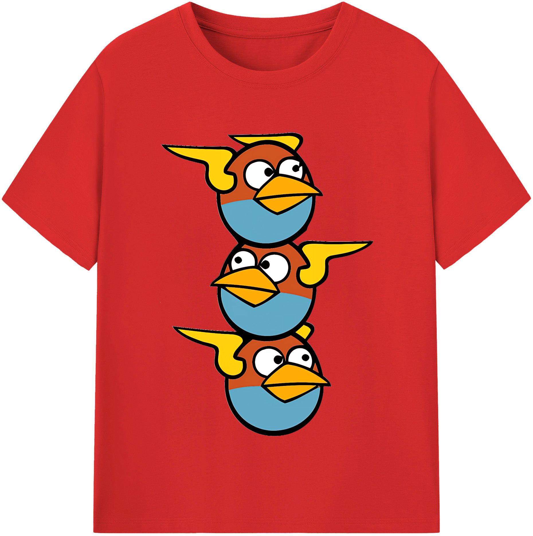 （画像用） Angry Birds アングリーバード 綿100％半袖Tシャツ（フロントプリント）