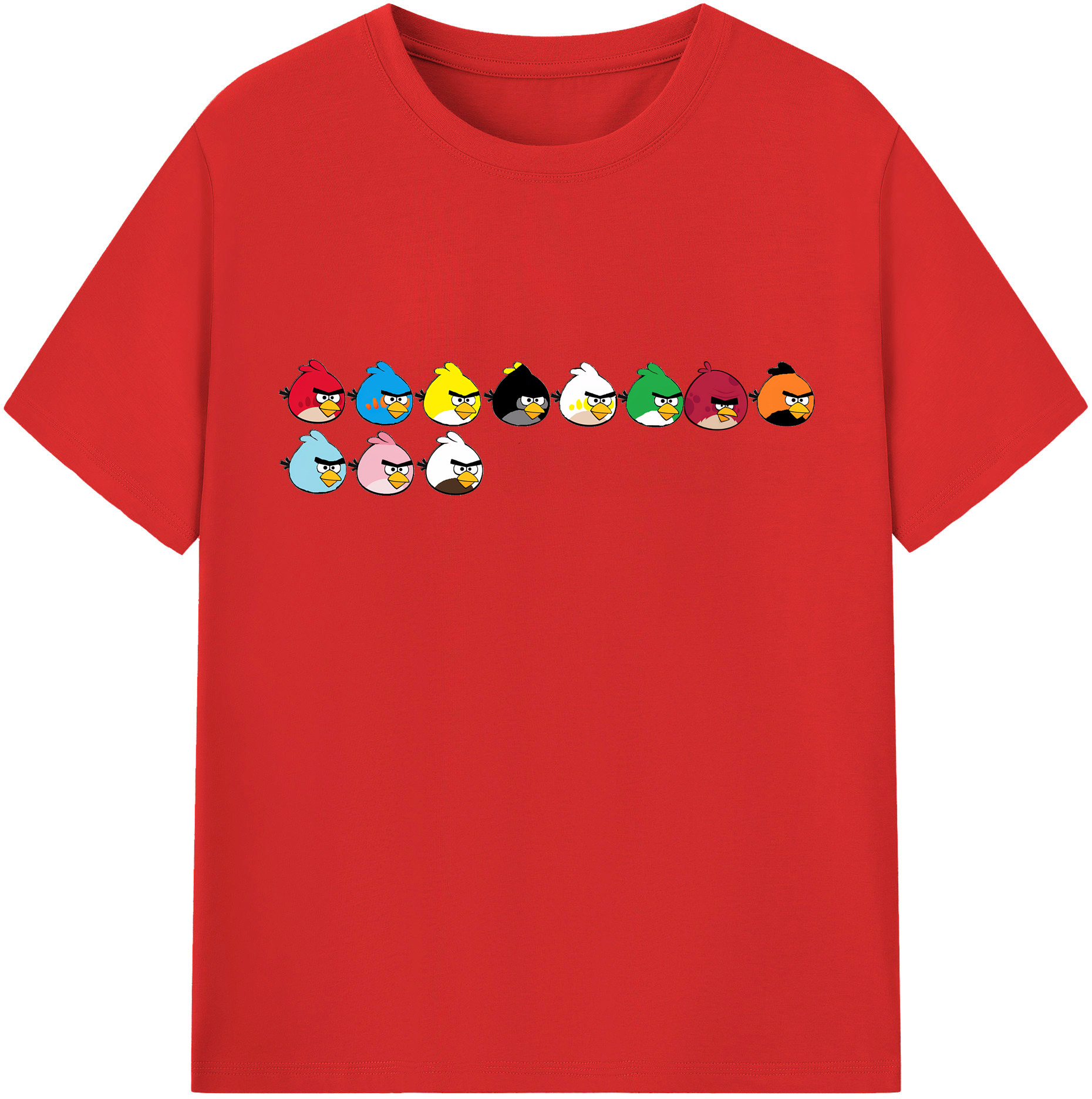 （画像用） Angry Birds アングリーバード 綿100％半袖Tシャツ（フロントプリント）