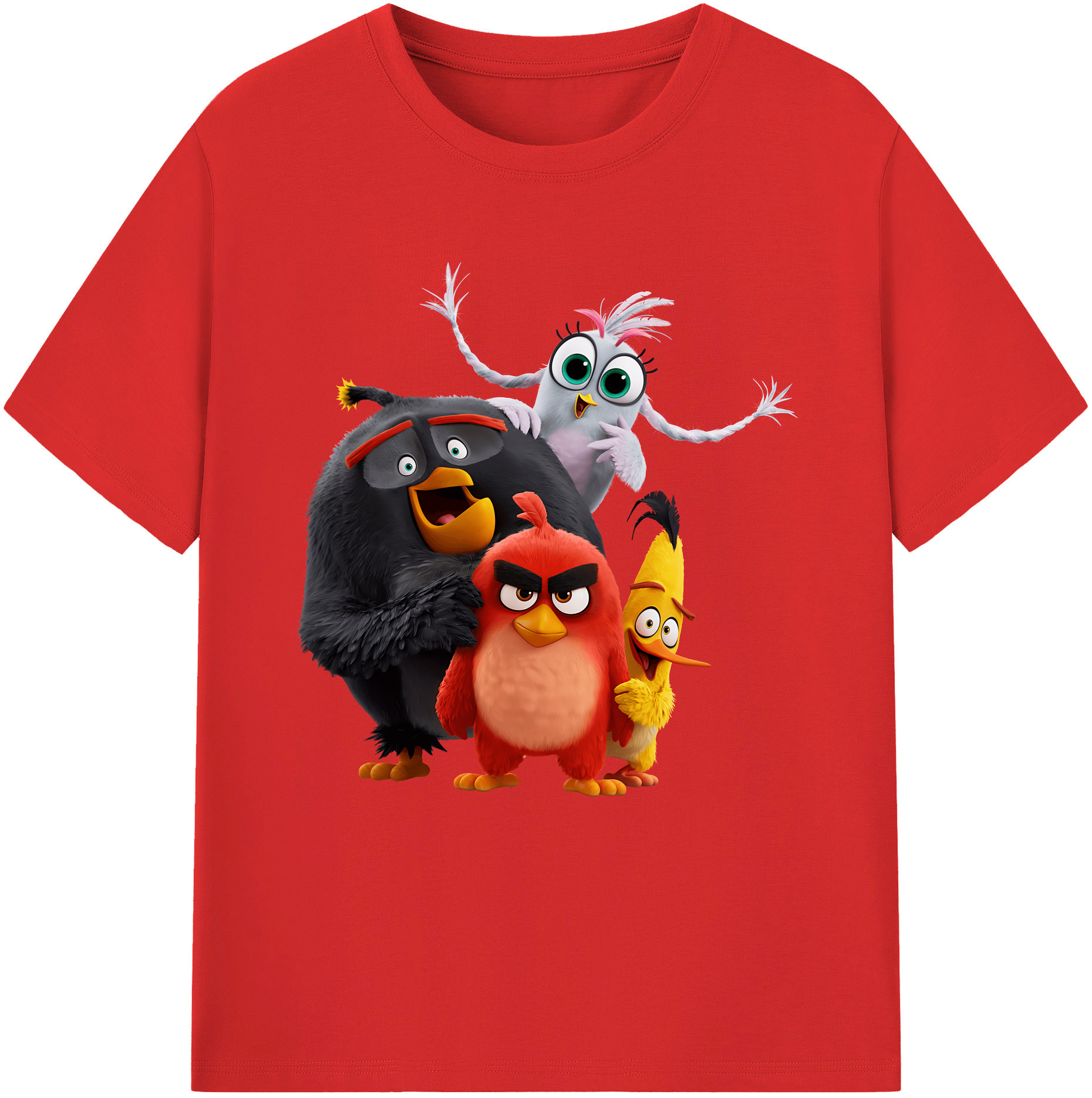 （画像用） Angry Birds アングリーバード 綿100％半袖Tシャツ（フロントプリント）