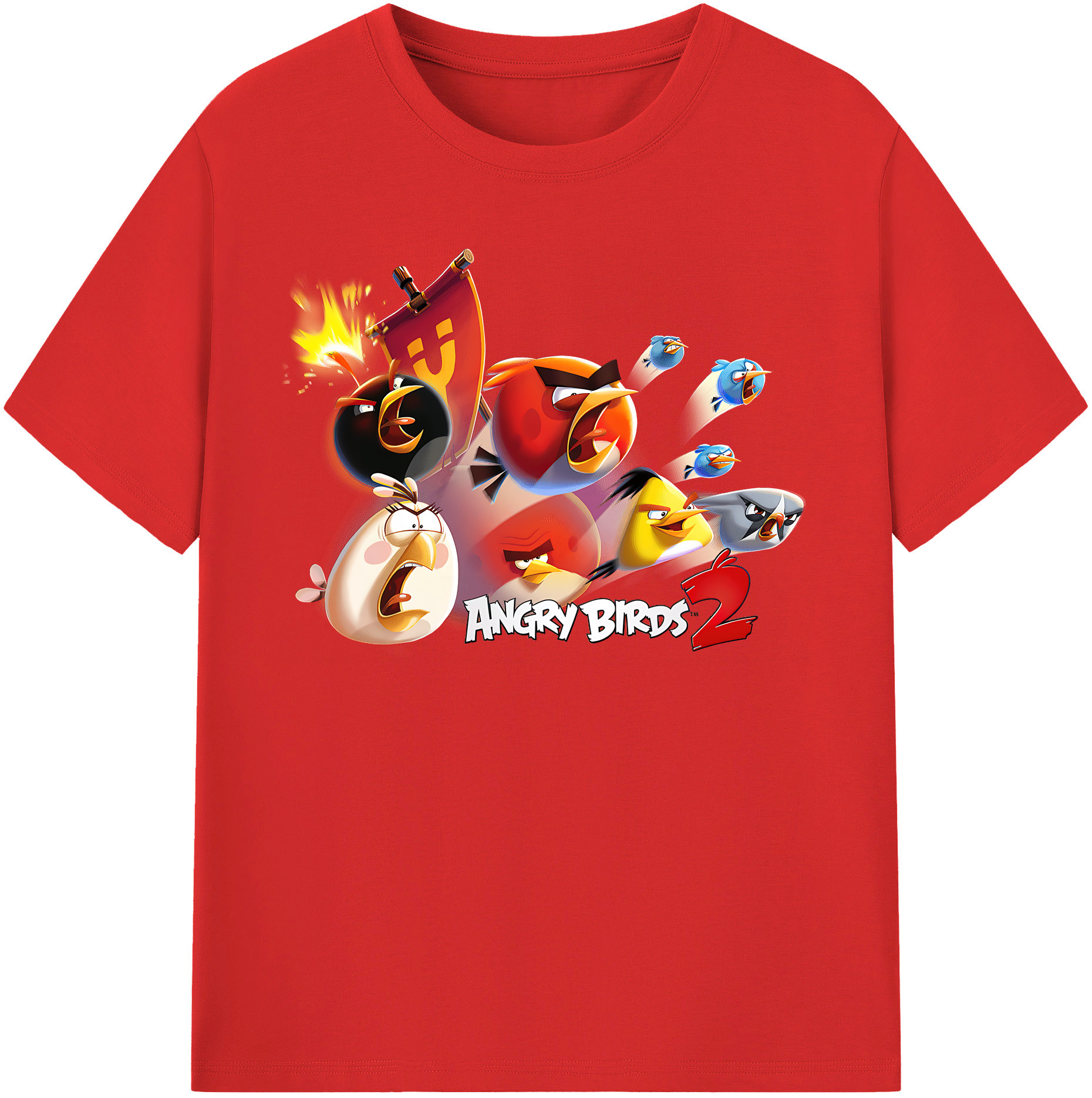 （画像用） Angry Birds アングリーバード 綿100％半袖Tシャツ（フロントプリント）