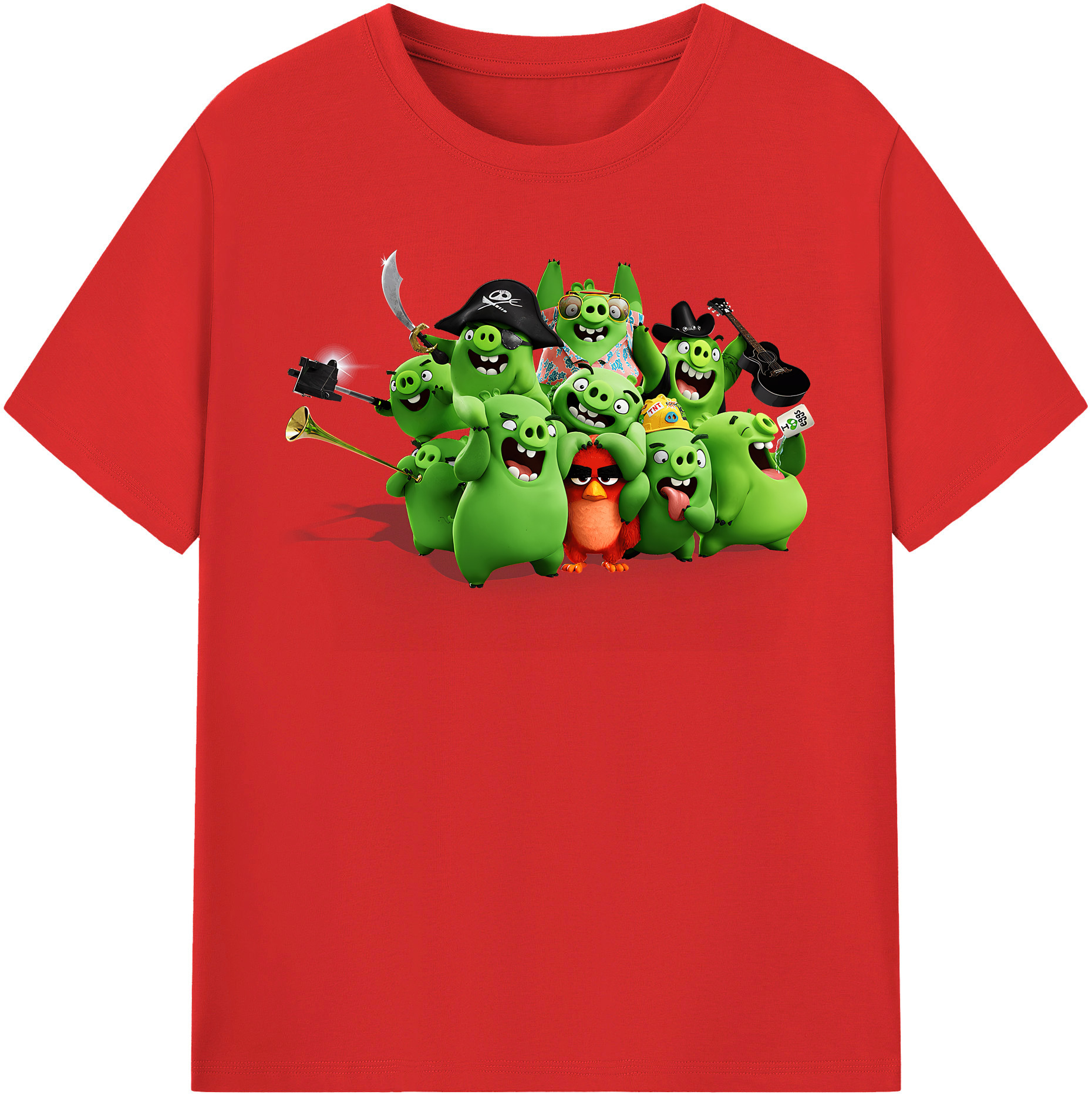 （画像用） Angry Birds アングリーバード 綿100％半袖Tシャツ（フロントプリント）