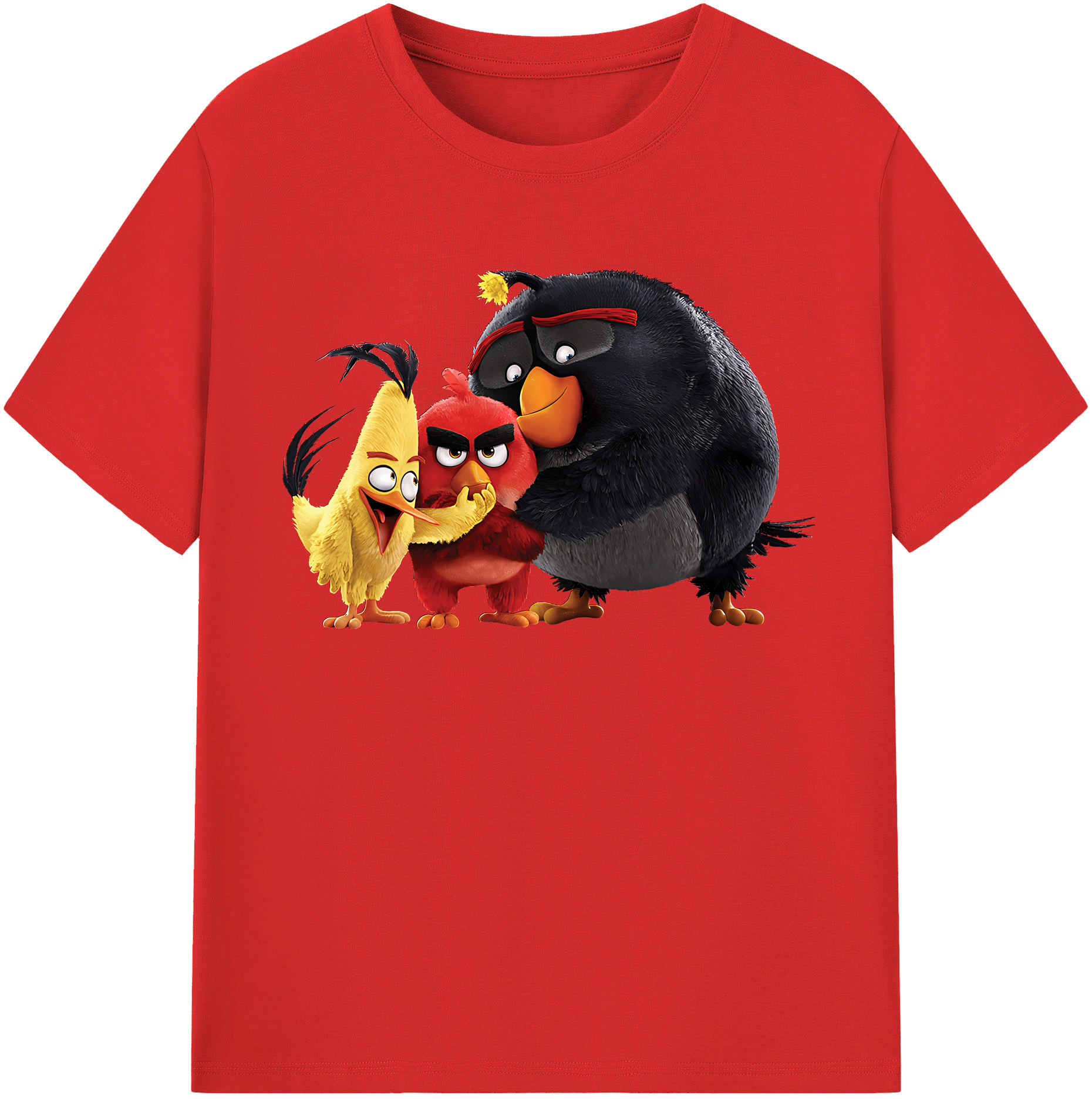 （画像用） Angry Birds アングリーバード 綿100％半袖Tシャツ（フロントプリント）