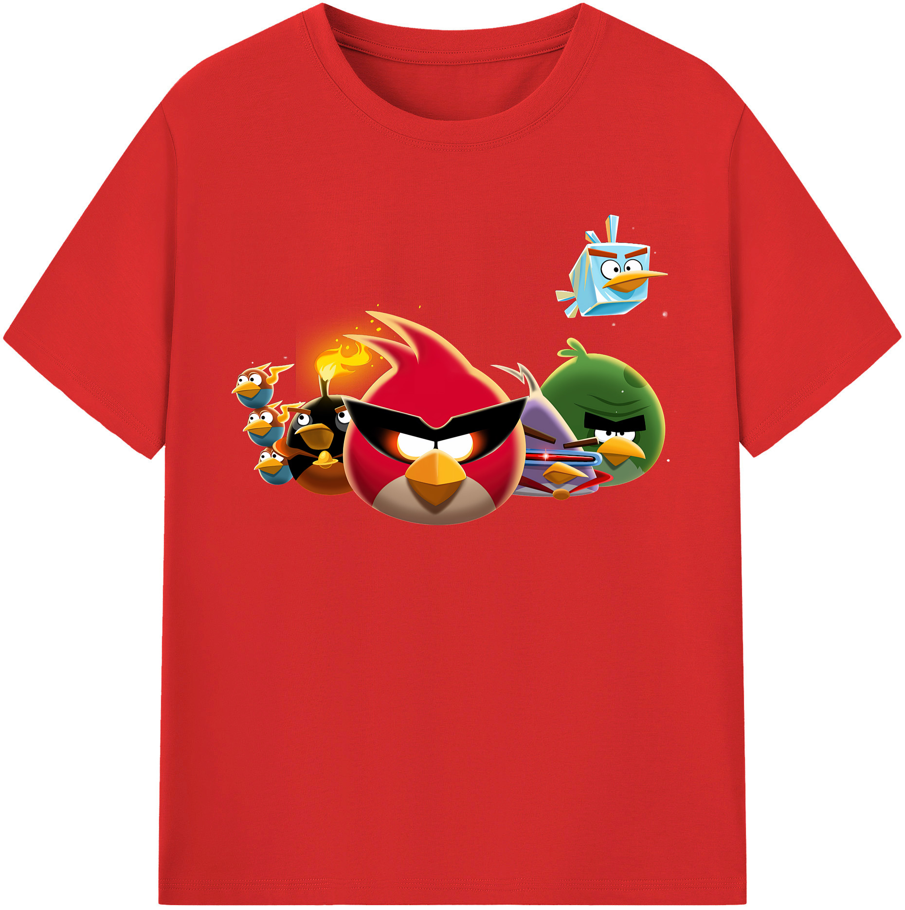（画像用） Angry Birds アングリーバード 綿100％半袖Tシャツ（フロントプリント）