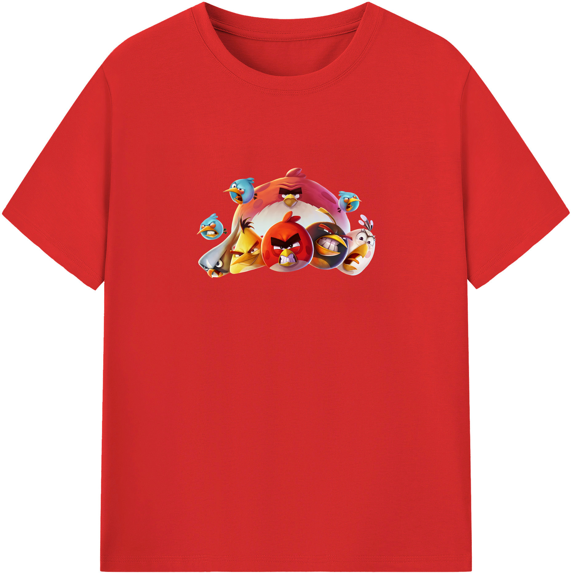 （画像用） Angry Birds アングリーバード 綿100％半袖Tシャツ（フロントプリント）