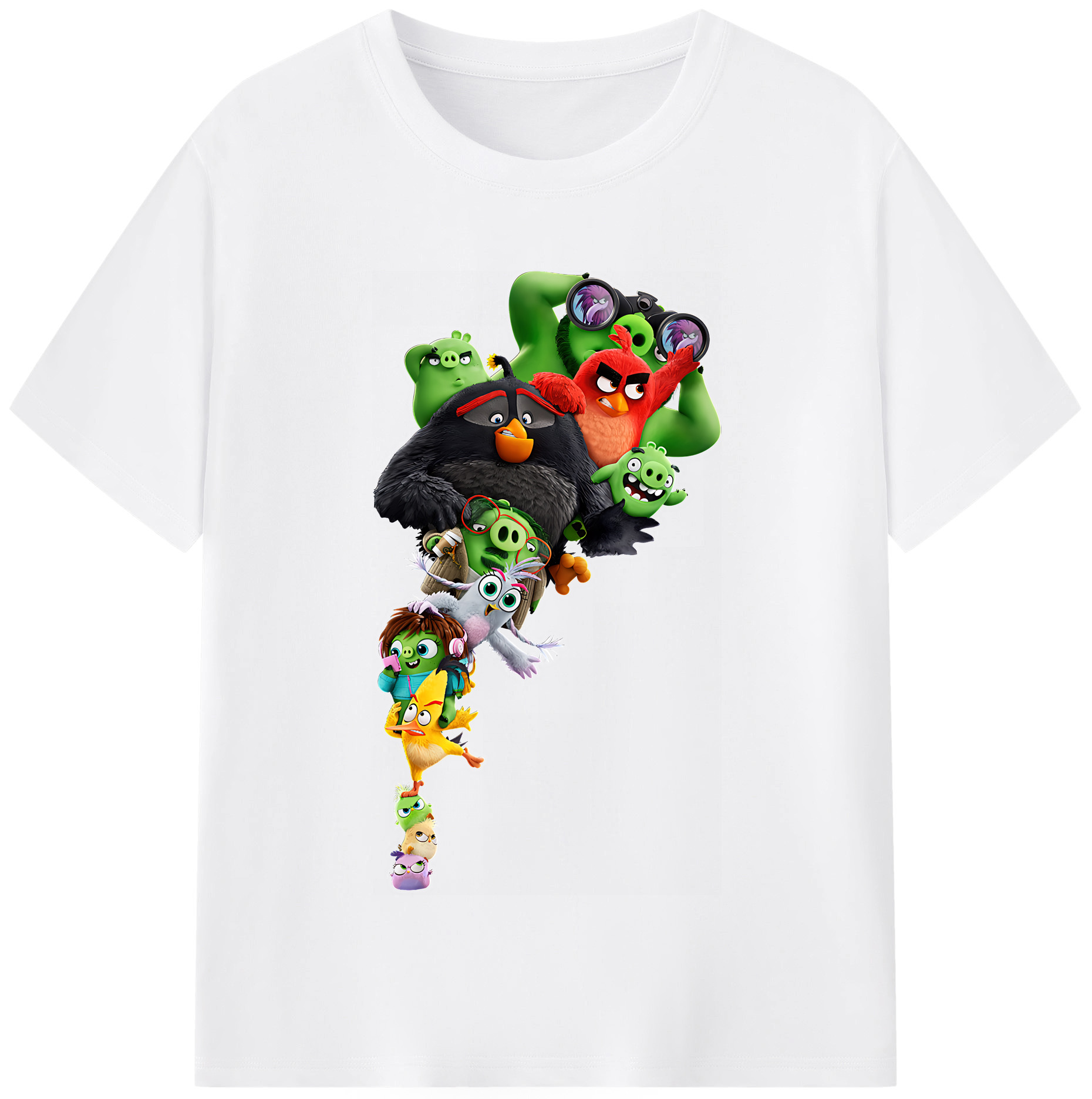 （画像用） Angry Birds アングリーバード 綿100％半袖Tシャツ（フロントプリント）