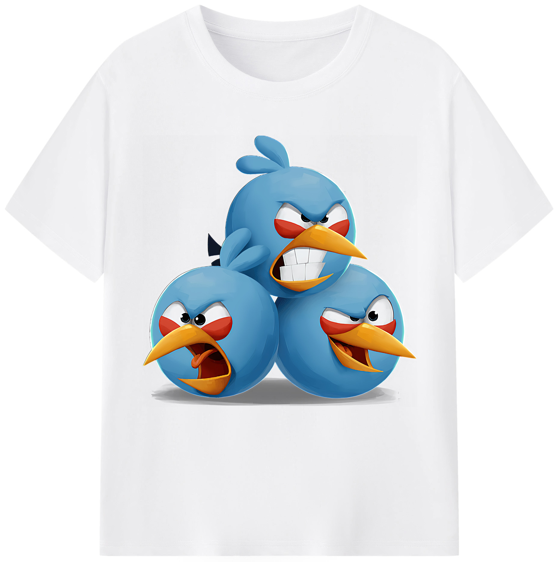 （画像用） Angry Birds アングリーバード 綿100％半袖Tシャツ（フロントプリント）