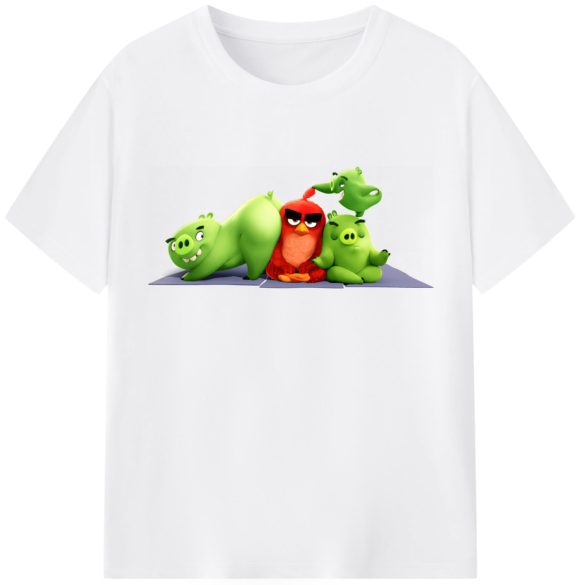 （画像用） Angry Birds アングリーバード 綿100％半袖Tシャツ（フロントプリント）