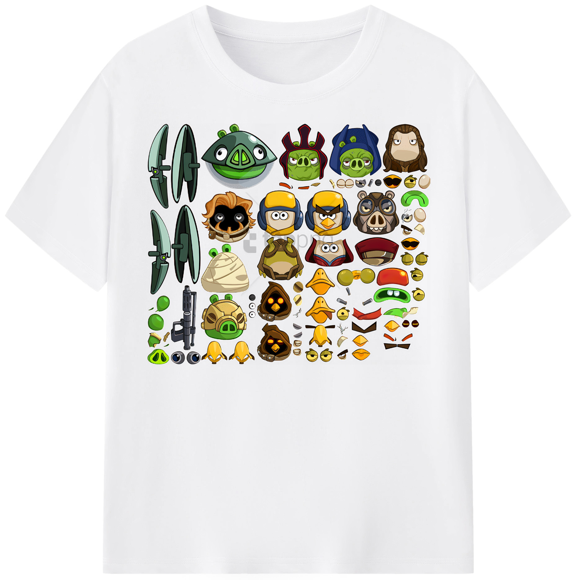 （画像用） Angry Birds アングリーバード 綿100％半袖Tシャツ（フロントプリント）
