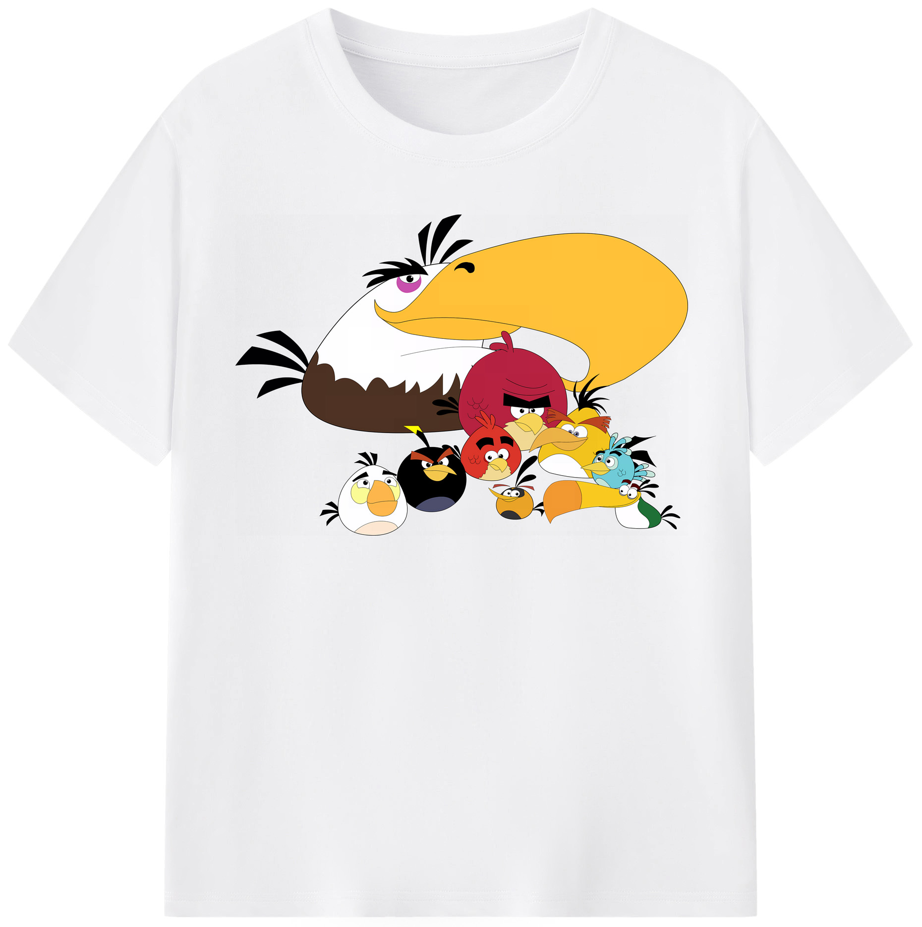 （画像用） Angry Birds アングリーバード 綿100％半袖Tシャツ（フロントプリント）