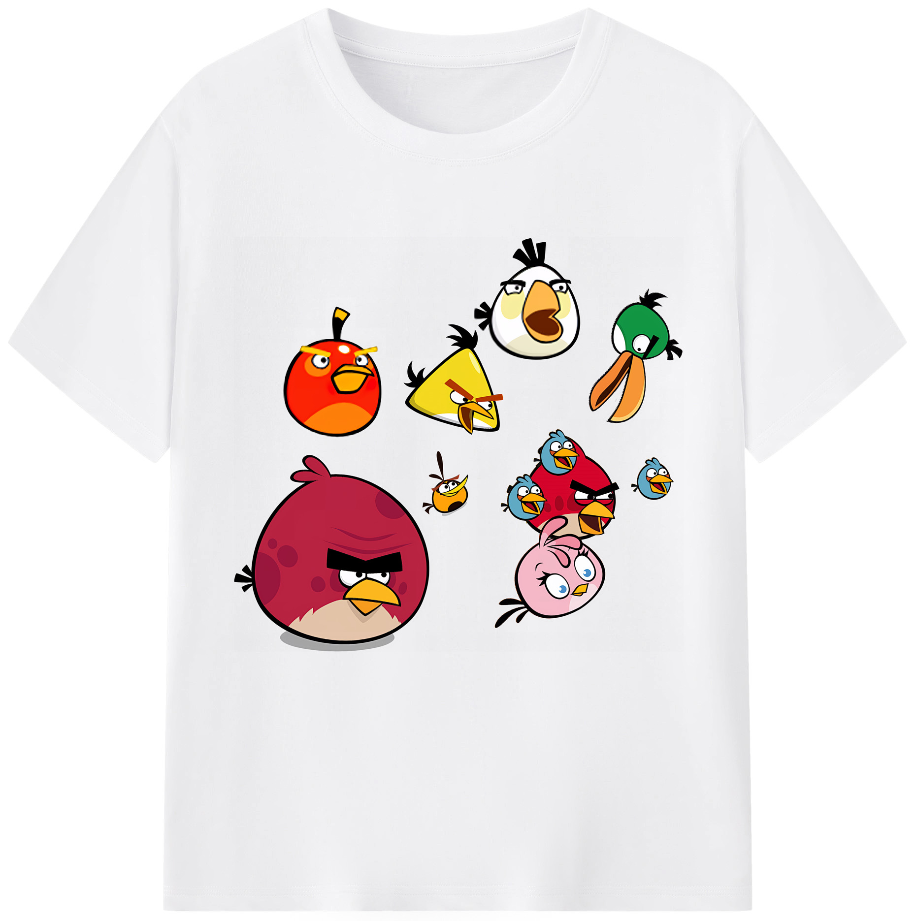 （画像用） Angry Birds アングリーバード 綿100％半袖Tシャツ（フロントプリント）