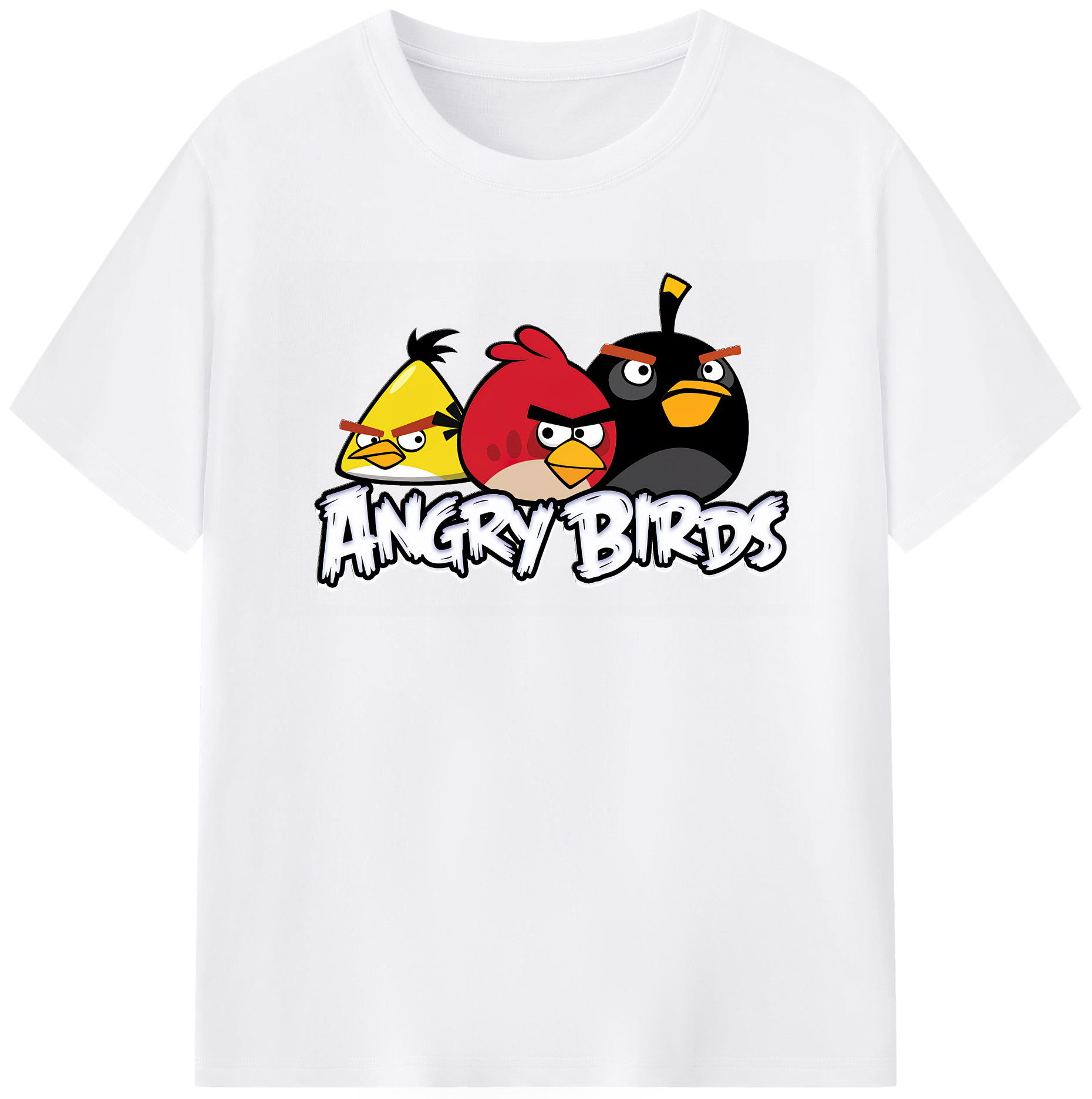 （画像用） Angry Birds アングリーバード 綿100％半袖Tシャツ（フロントプリント）