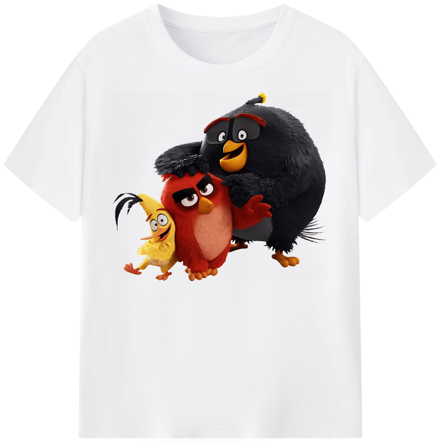 （画像用） Angry Birds アングリーバード 綿100％半袖Tシャツ（フロントプリント）