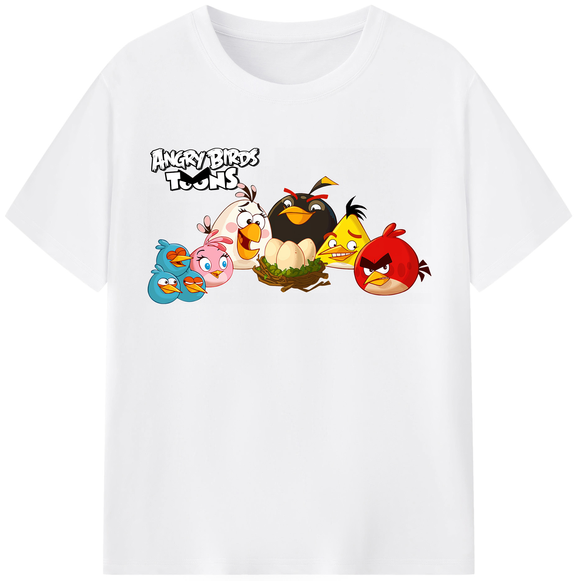 （画像用） Angry Birds アングリーバード 綿100％半袖Tシャツ（フロントプリント）
